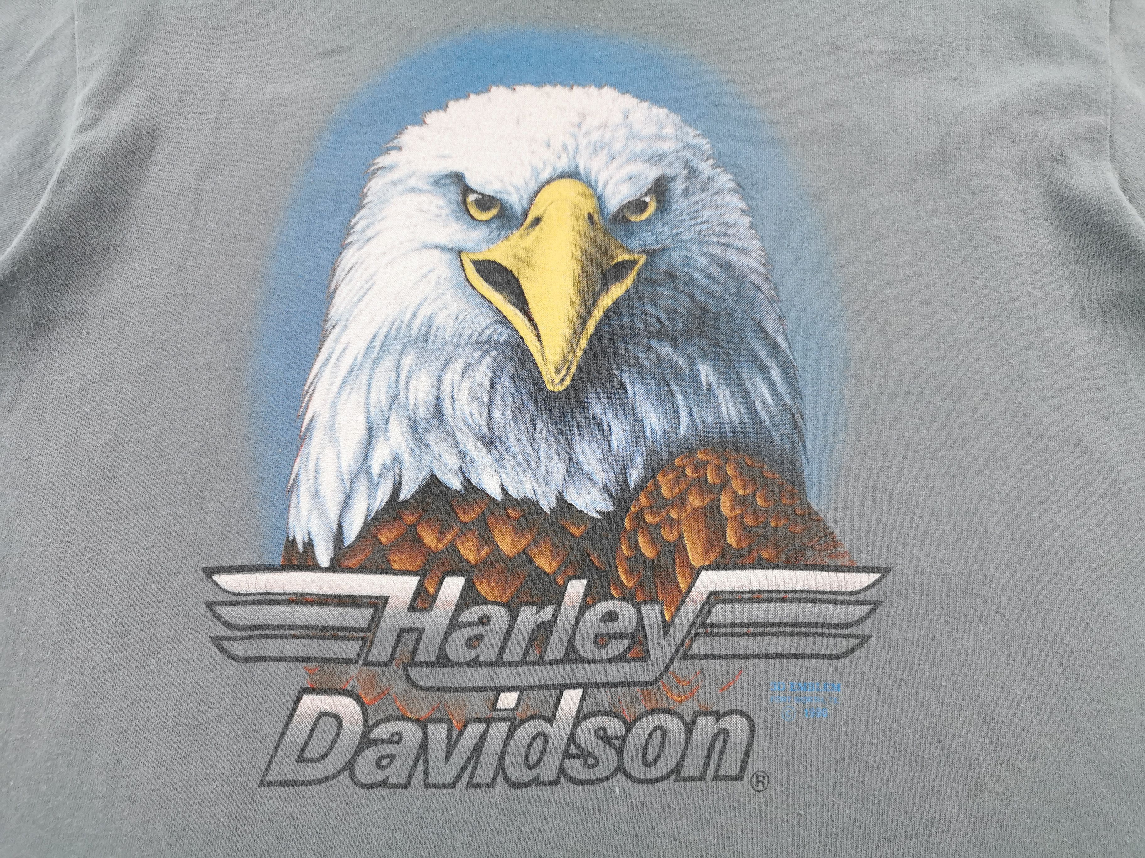 Harley Davidson Distressed Vintage 90s Harley Davidson Eagle Made In USA Tee Size US L / EU 52-54 / 3 - 4 Thumbnail