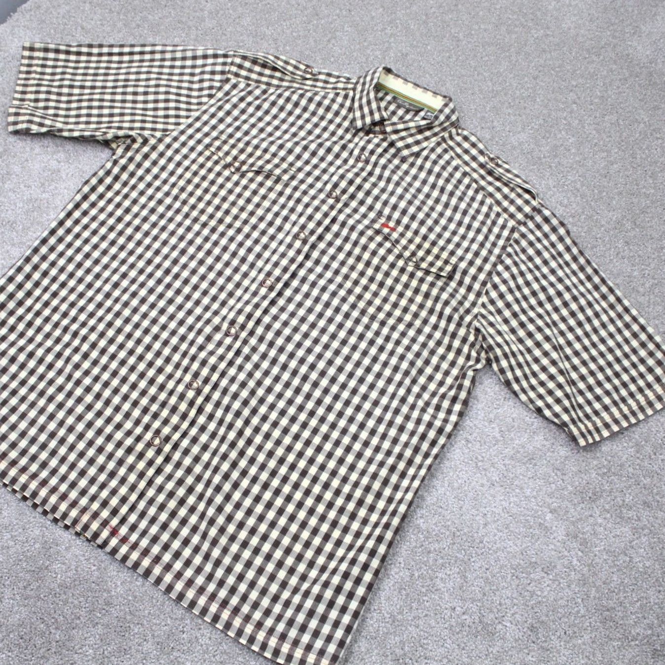 Vintage A. Tiziano Shirt Mens 3XL XXXL Brown/Yellow Plaid Long Sleeve Cotton Button Up Shirt Size US XXL / EU 58 / 5 - 3 Thumbnail