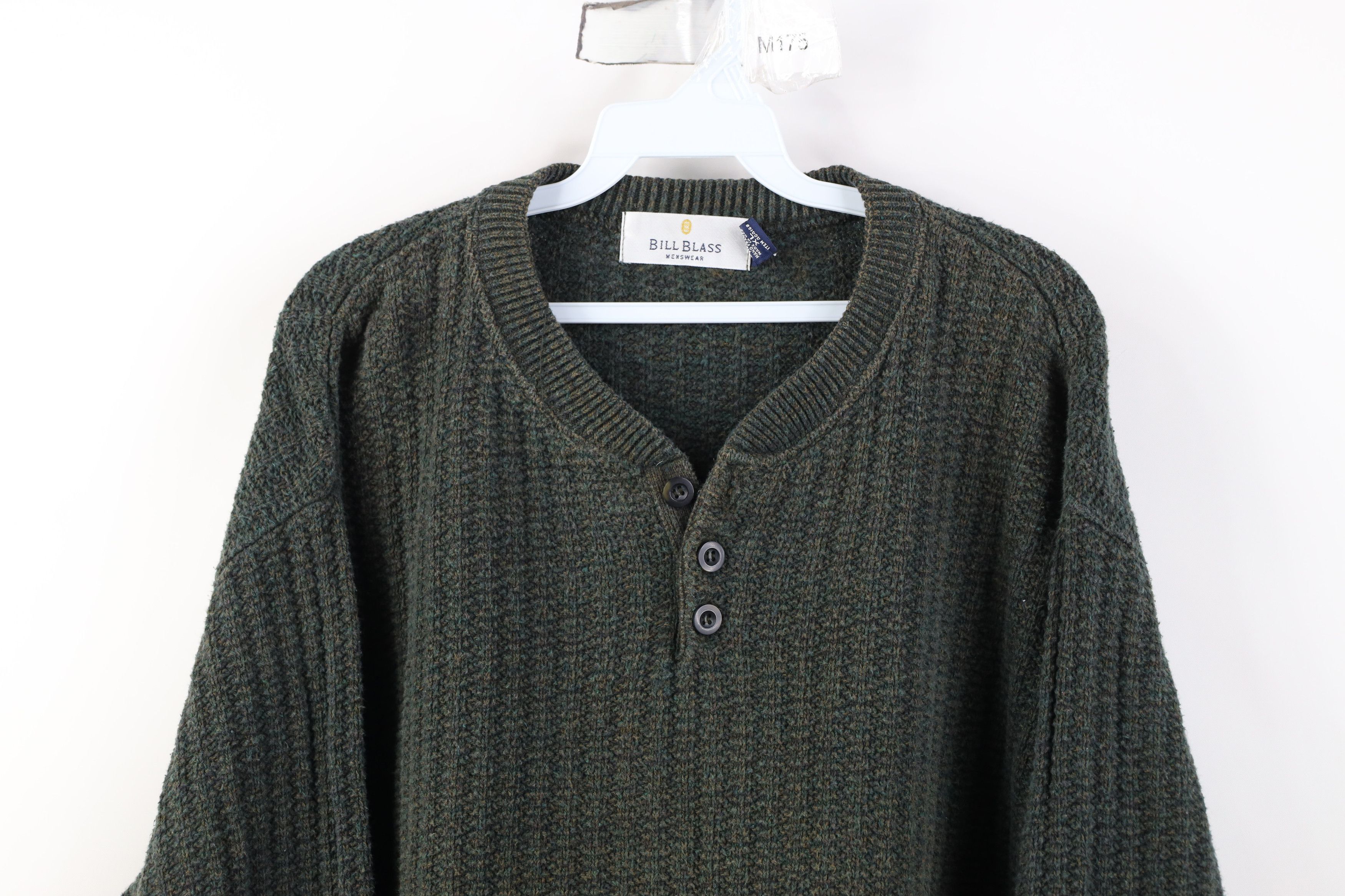Vintage Vintage 90s Streetwear Henley Sweater Earth Tone Fleck USA Size US XL / EU 56 / 4 - 2 Thumbnail