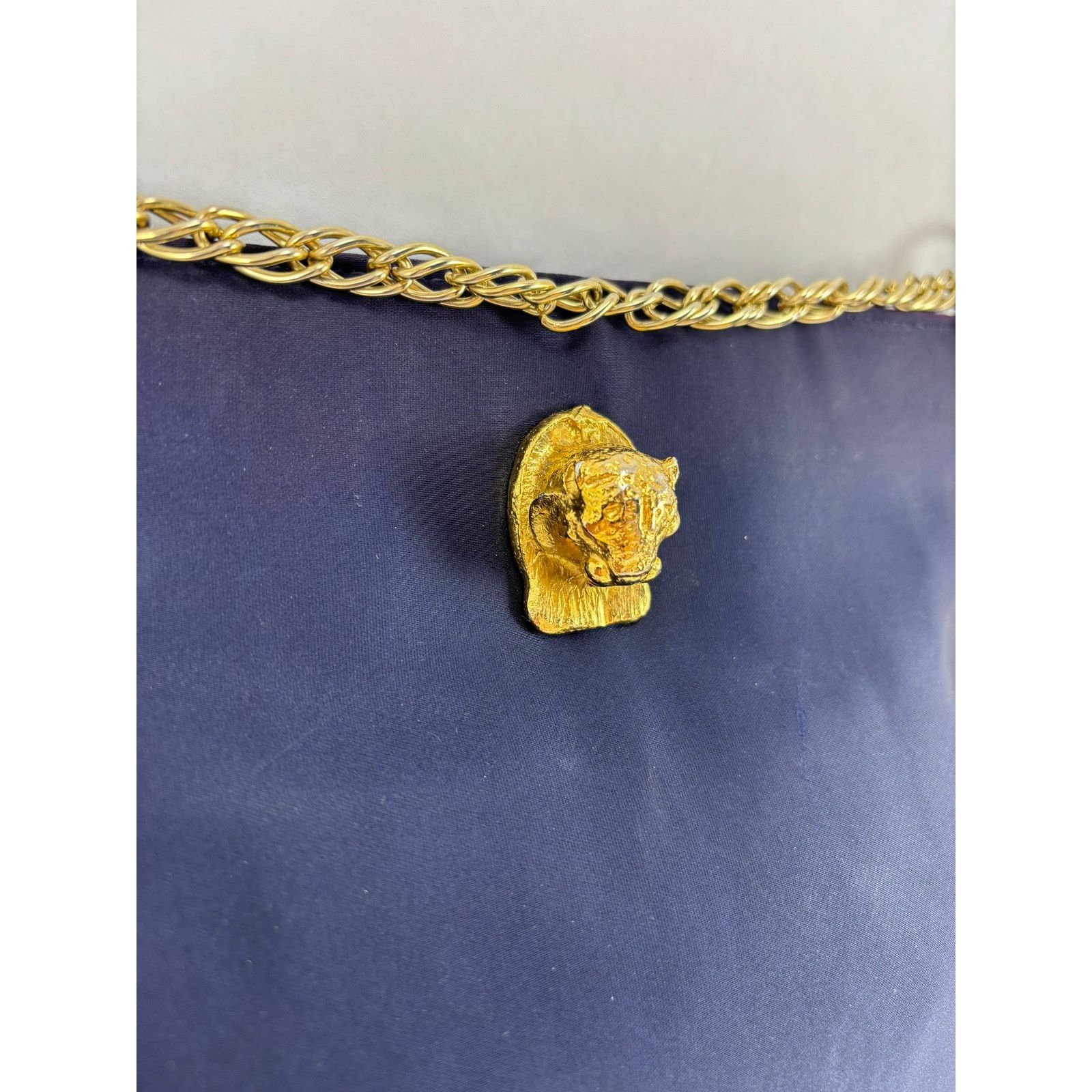 Other Vintage MidCentury Mardane Handbag Royal Blue Gold Cougar Size ONE SIZE - 13 Thumbnail