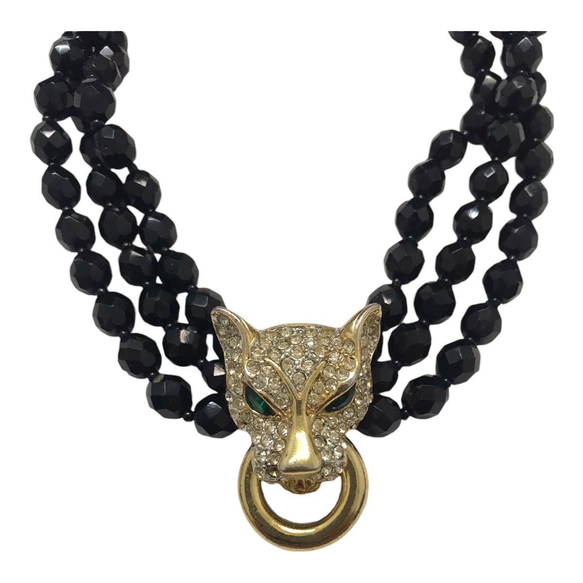 Japanese Brand × Vintage Panther Jet Black Necklace Size ONE SIZE - 1 Thumbnail