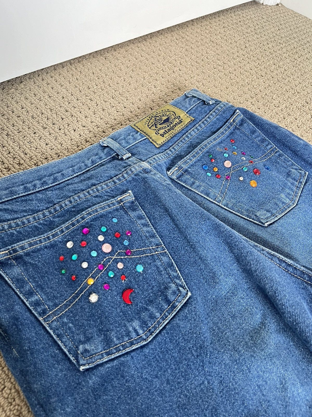 Patagonia × Vintage 90s Patagonia studded denim jeans Size US 34 / EU 50 - 1 Thumbnail