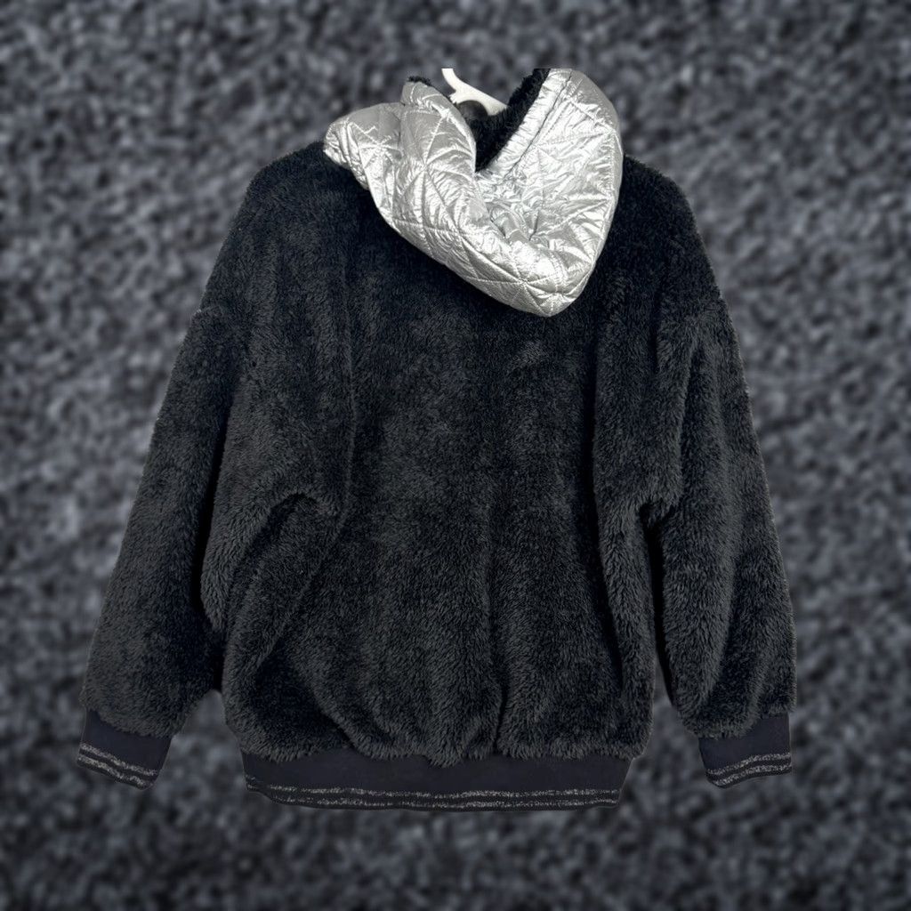 Ugg UGG RTW Hoodie Women's XS Black Sherpa Quilted Drawstring Cozy Deep Pile Size XS / US 0-2 / IT 36-38 - 1 Thumbnail