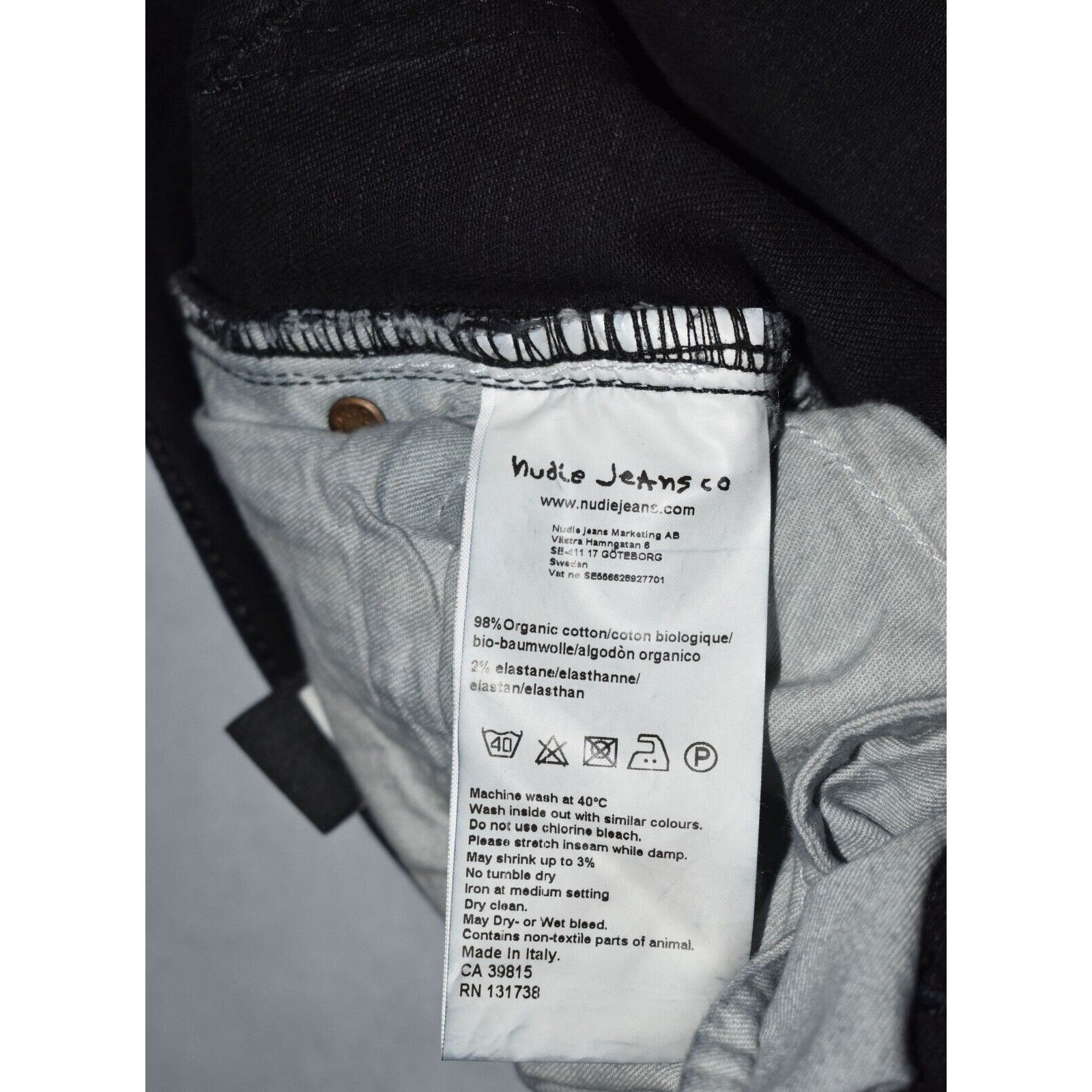 Nudie Jeans NUDIE NJ3774 Tube Tom Organic Cotton Black Skinny Jeans W30 Size US 30 / EU 46 - 7 Thumbnail