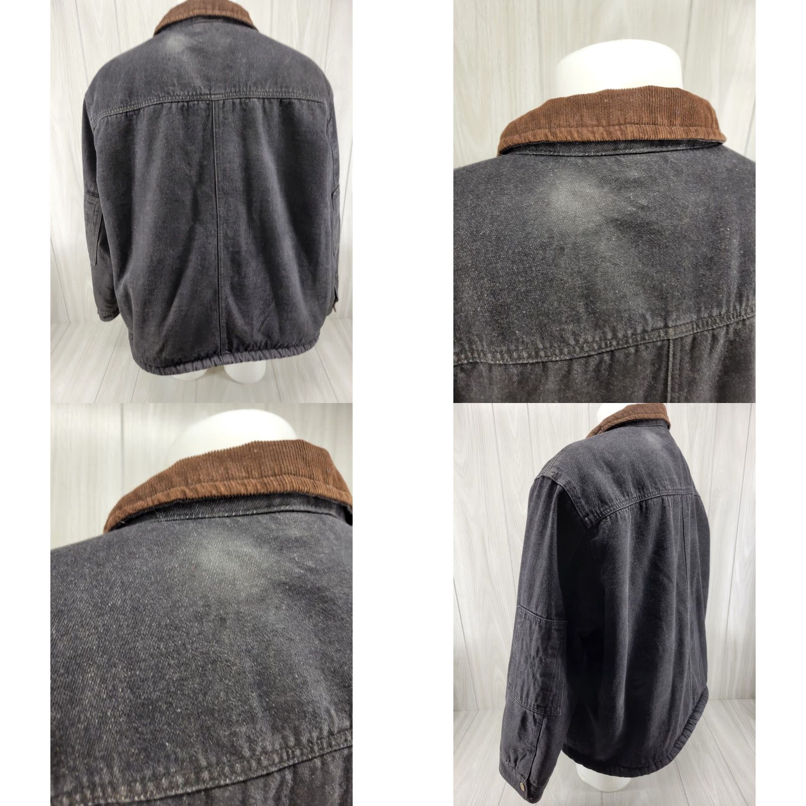 Wrangler Wrangler Jacket Mens 3XL Black Denim Sherpa Lined Corduroy Collar Barn Trucker Bomber Jacket Size US XXL / EU 58 / 5 - 8 Thumbnail