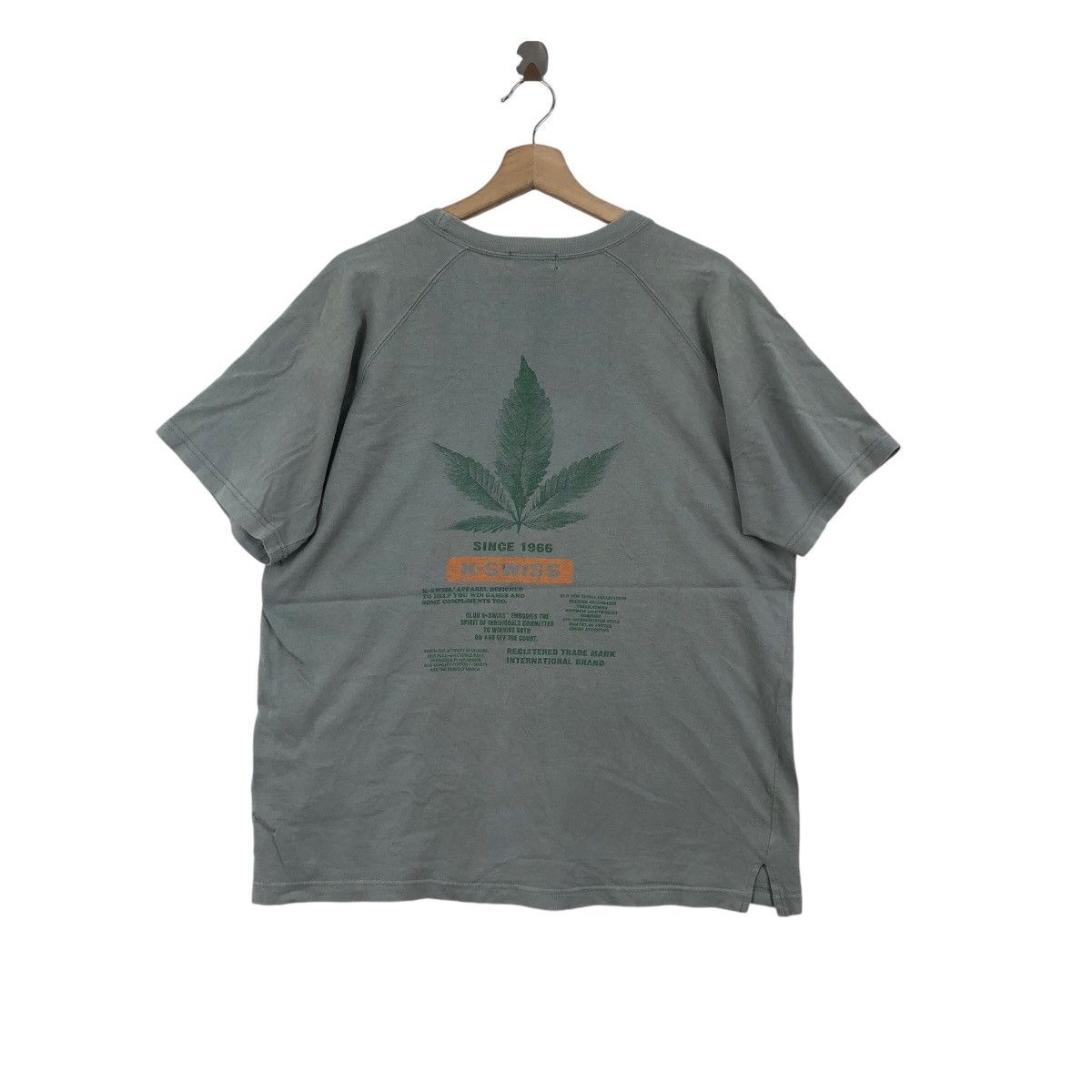 Vintage Vintage 90s K-SWISS Marijuana Tee Shirt Big Logo Size US XXL / EU 58 / 5 - 1 Thumbnail