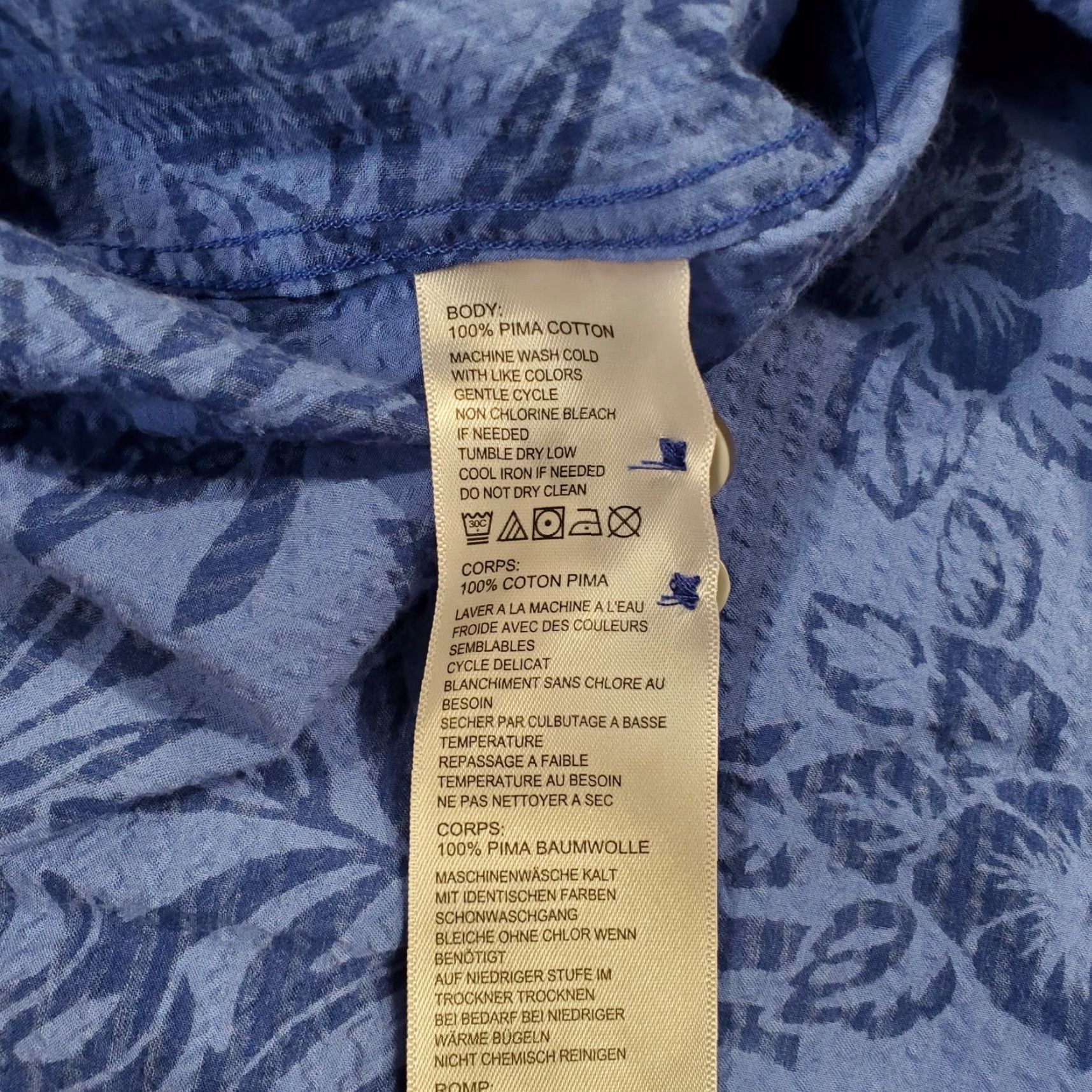 Tommy Bahama Tommy Bahama Shirt Mens 3XL Blue Floral Seersucker Button-Up Casual Cotton Seersucker, Button-Down Collar, Lightweight, Logo, Hawaiian Size US XXL / EU 58 / 5 - 3 Thumbnail