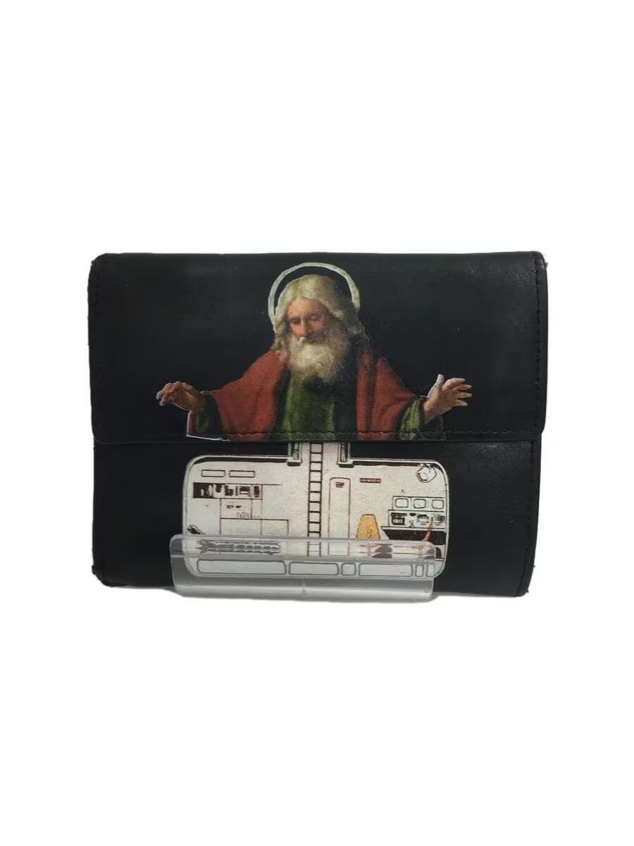 image of Undercover God Cowhide Leather Wallet in Black, Men's