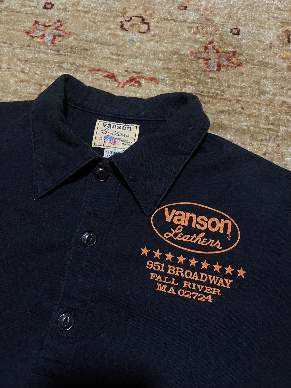 Vanson Leathers VANSON LEATHER COLLAR TSHIRT Size US XS / EU 42 / 0 - 4 Thumbnail