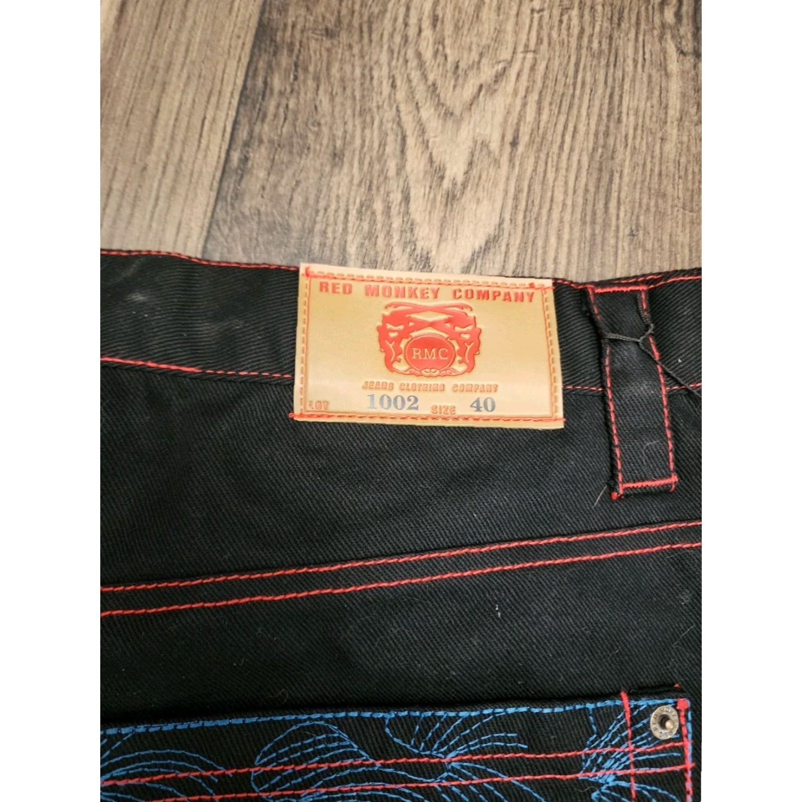 Vintage Red Monkey Company RMC Jeans 40 Black Straight Fit 90s Hip Hop Mens Size US 40 / EU 56 - 3 Thumbnail