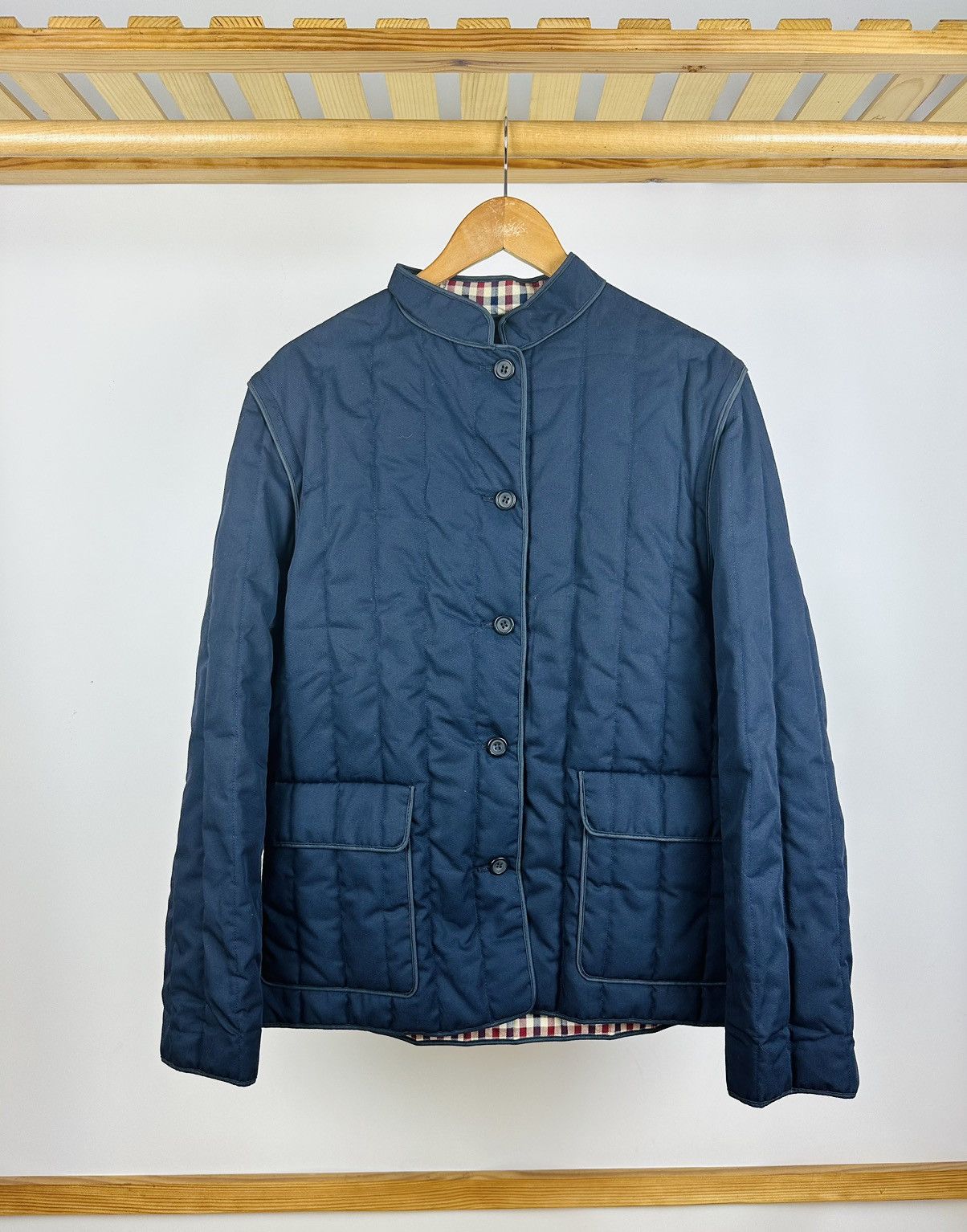 Aquascutum Aquascutum Vintage Blue Quilted 2 in 1 Jacket Vest Size XL / US 12-14 / IT 48-50 - 1 Thumbnail