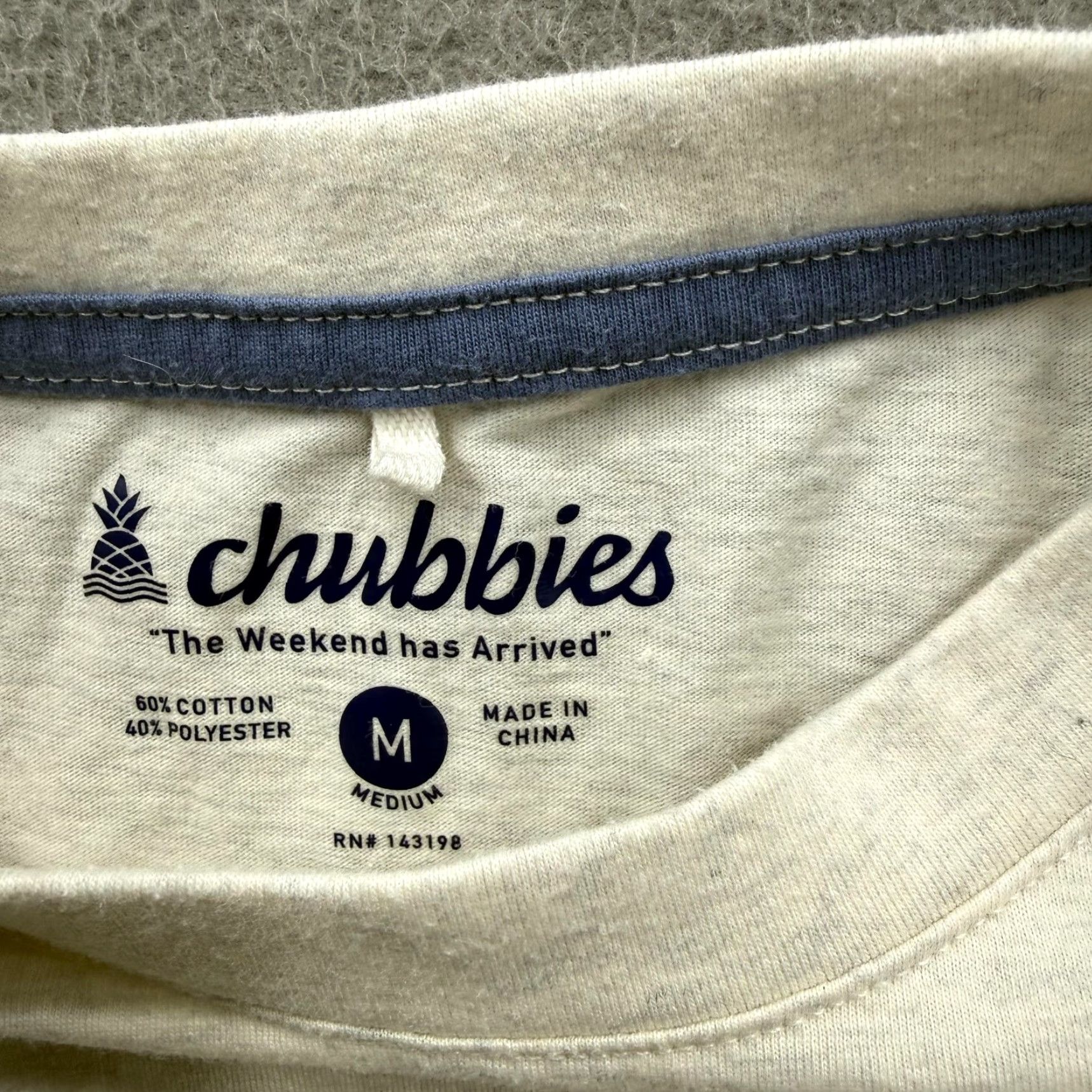 Chubbies Chubbies Shirt Mens M White Pocket Crewneck Tagless Cotton Polyester Soft Basic Shirt Size US M / EU 48-50 / 2 - 4 Thumbnail