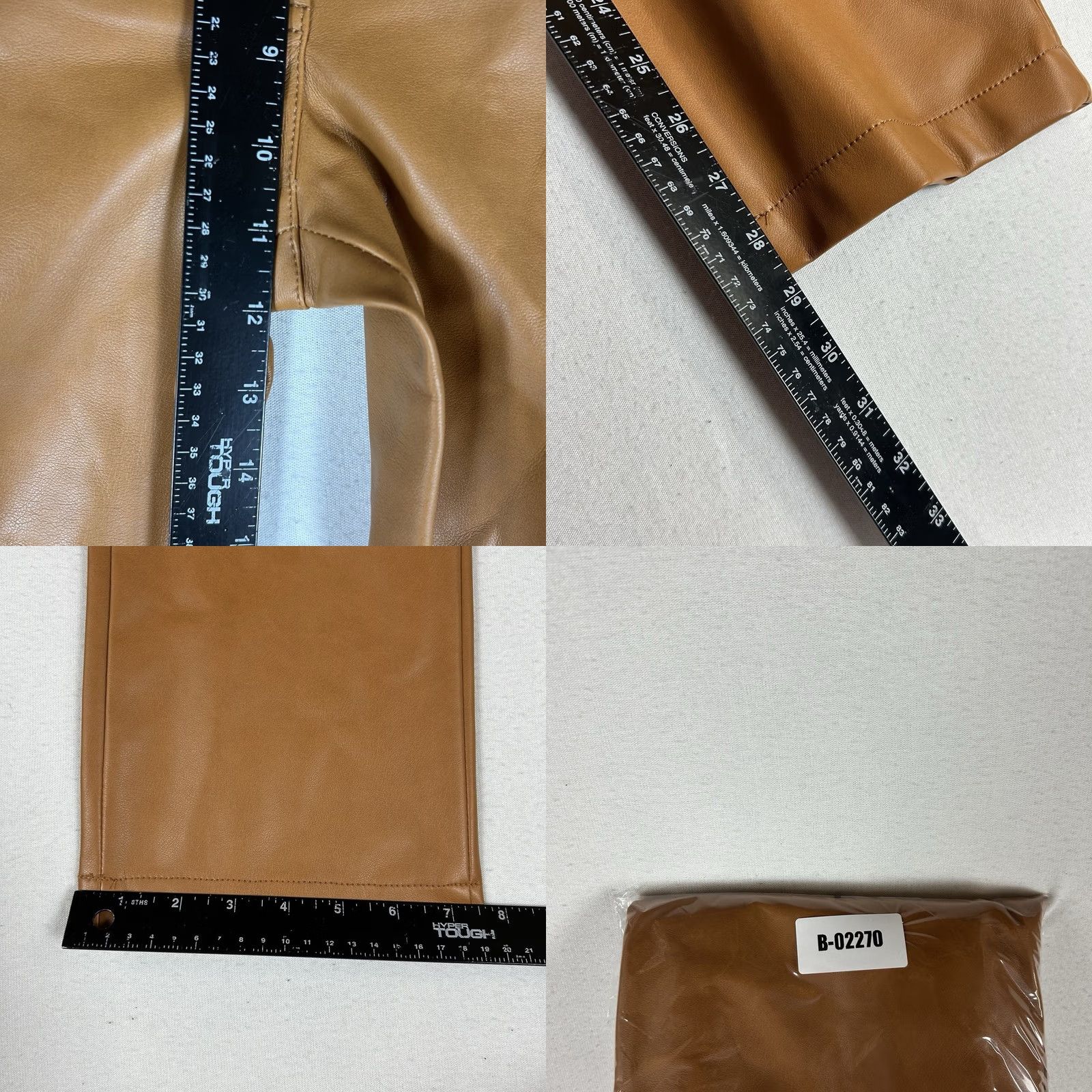 7 For All Mankind 7 For All Mankind Faux Leather Wide-Leg Cropped Pants Women's XS Tan Casual Size 26" / US 2 / IT 38 - 9 Thumbnail