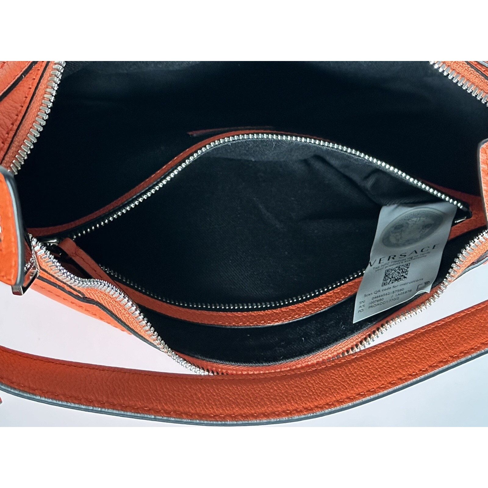 Versace Versace Medusa Leather Small Orange Hobo Bag 1007680 Size ONE SIZE - 14 Thumbnail