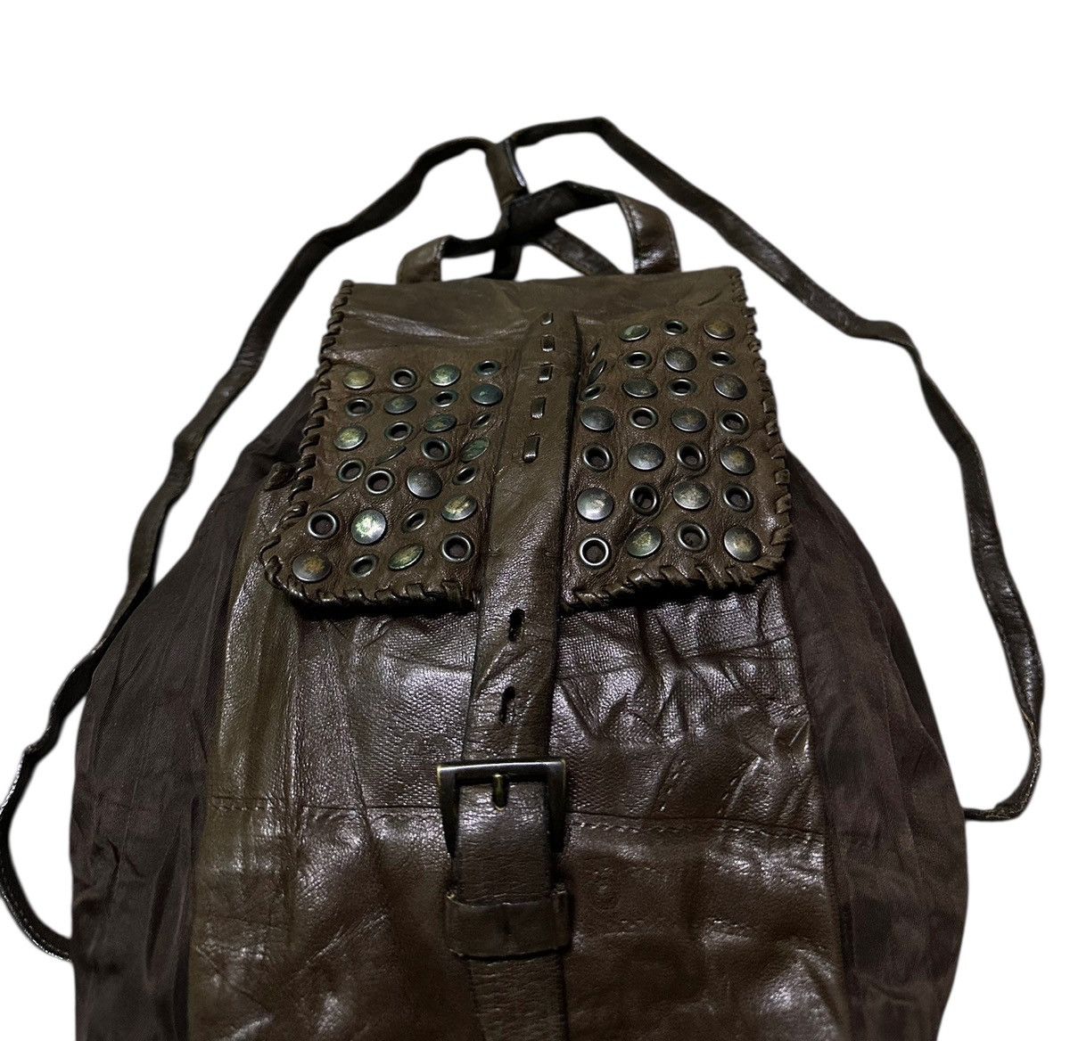 Prada Vintage Prada drawstring backpack nylon leather Size ONE SIZE - 4 Thumbnail