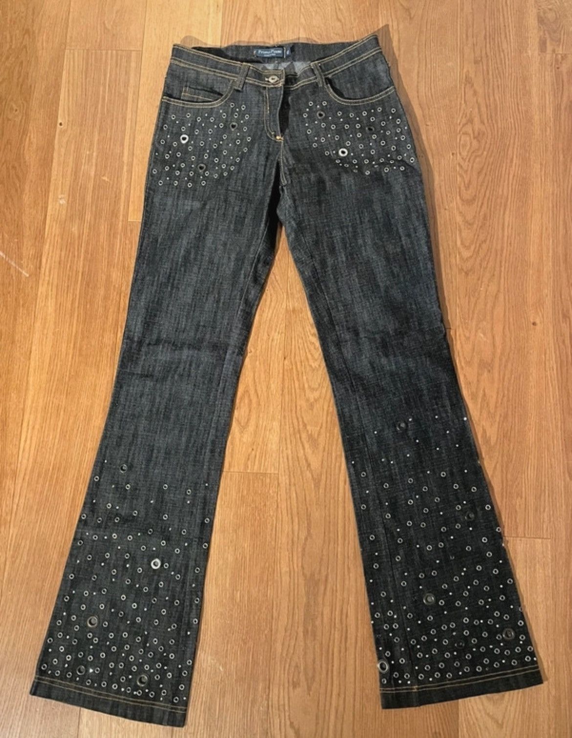 Vintage Flared low jeans with studs bootcut jeans Primo Piano Size 28" / US 6 / IT 42 - 3 Thumbnail