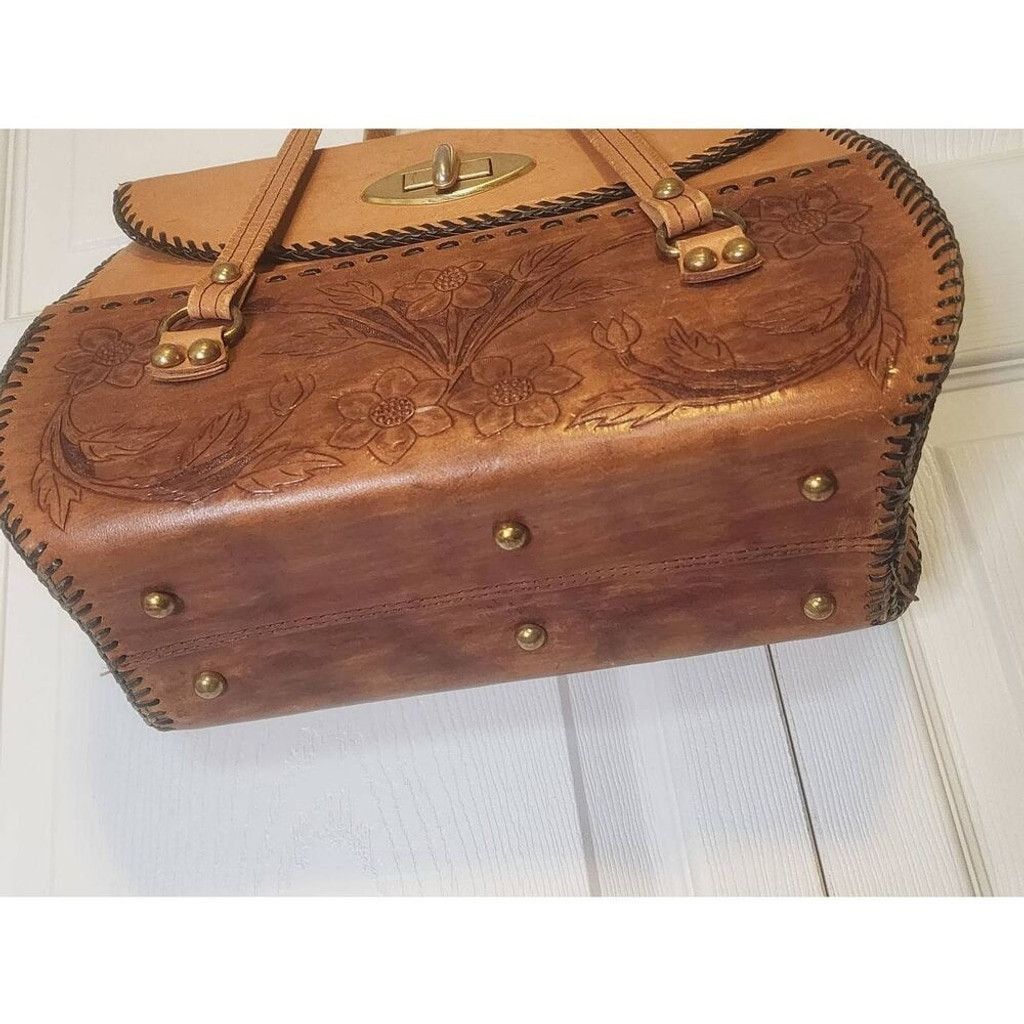 Other Vintage tooled Leather Hand Bag Size ONE SIZE - 4 Thumbnail