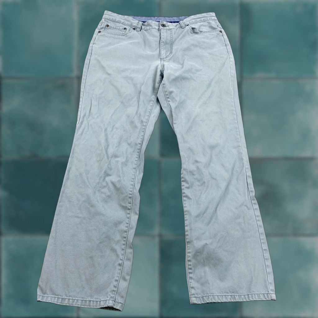 Vintage LL Bean Standard Fit Pants Mens 33x28 Blue Chino Regular Men Mens 33 28in Blue Size US 33 - 1 Thumbnail