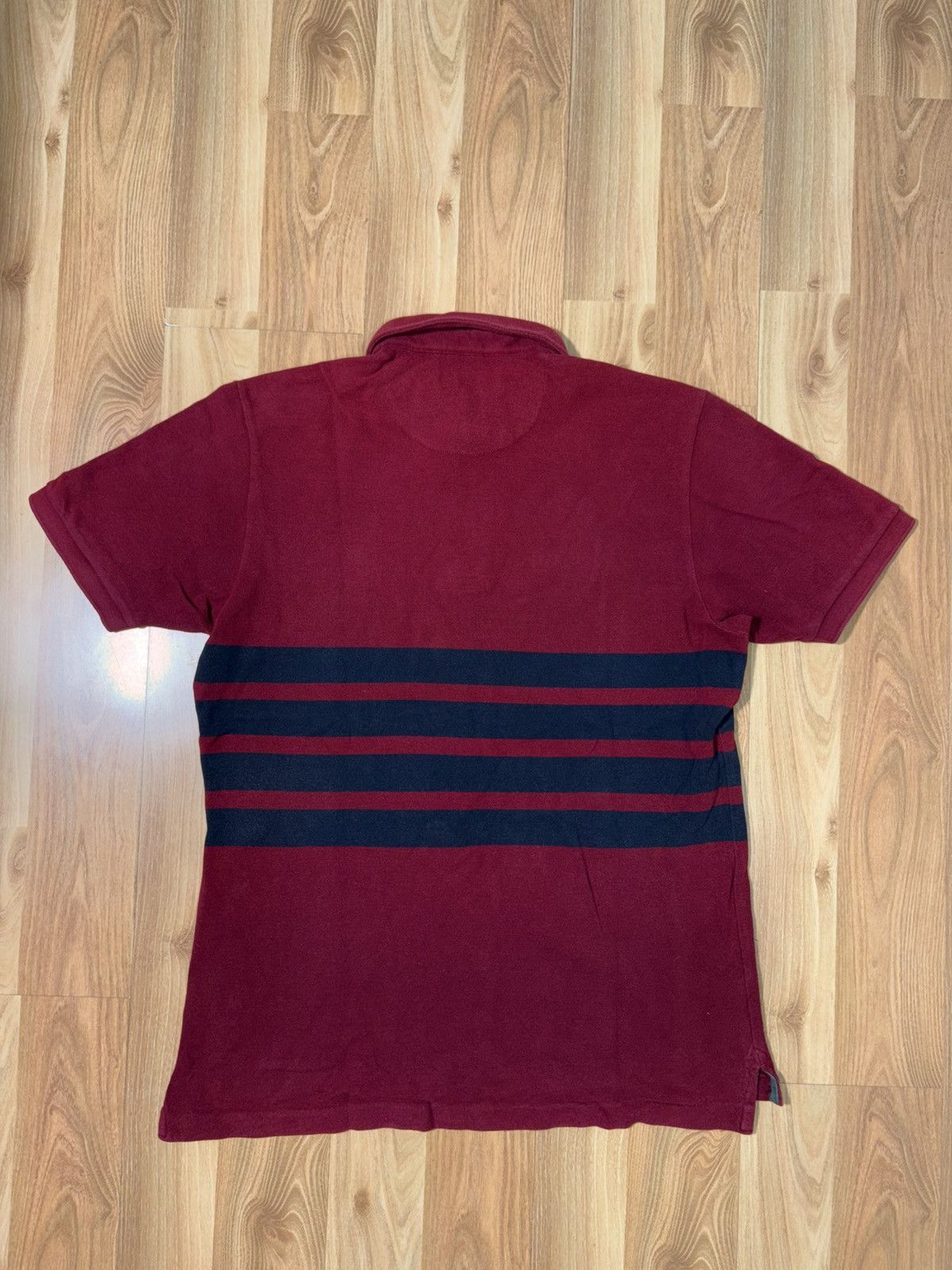 Polo Ralph Lauren U.S. Polo Assn. Men’s Polo Shirt Burgundy & Navy Striped Size US XS / EU 42 / 0 - 2 Thumbnail