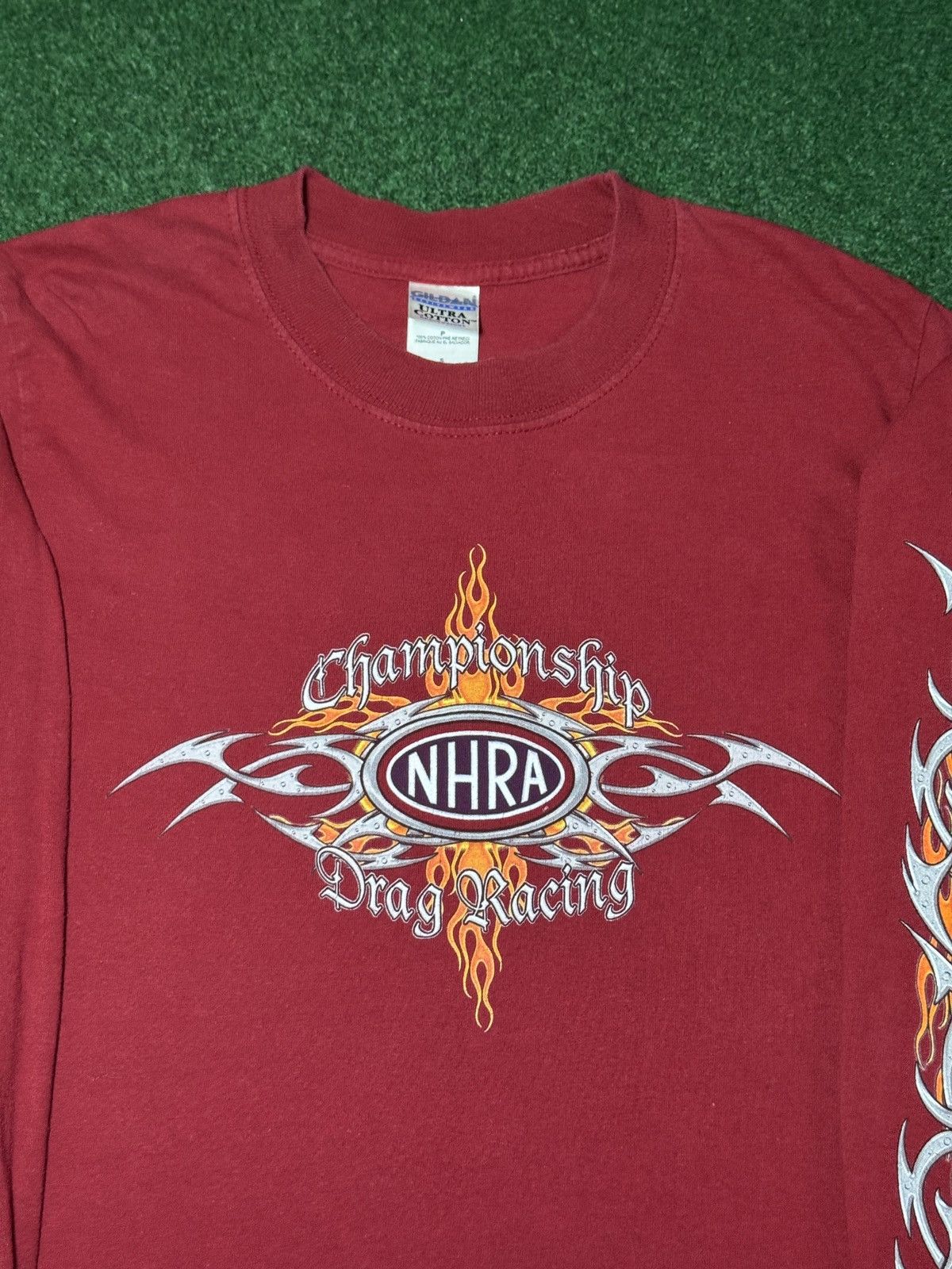Harley Davidson Y2K NHRA Long Sleeve Flames Biker Drag Racing T Shirt Size US S / EU 44-46 / 1 - 2 Thumbnail