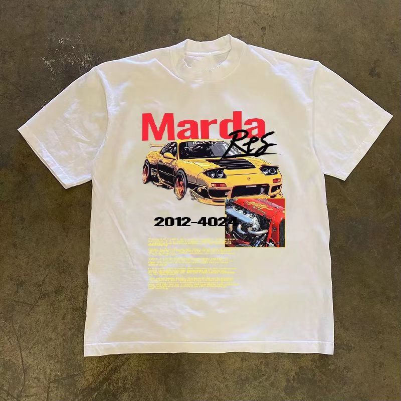 Vintage White retro classic car print t-shirt Size US M / EU 48-50 / 2 - 1 Thumbnail