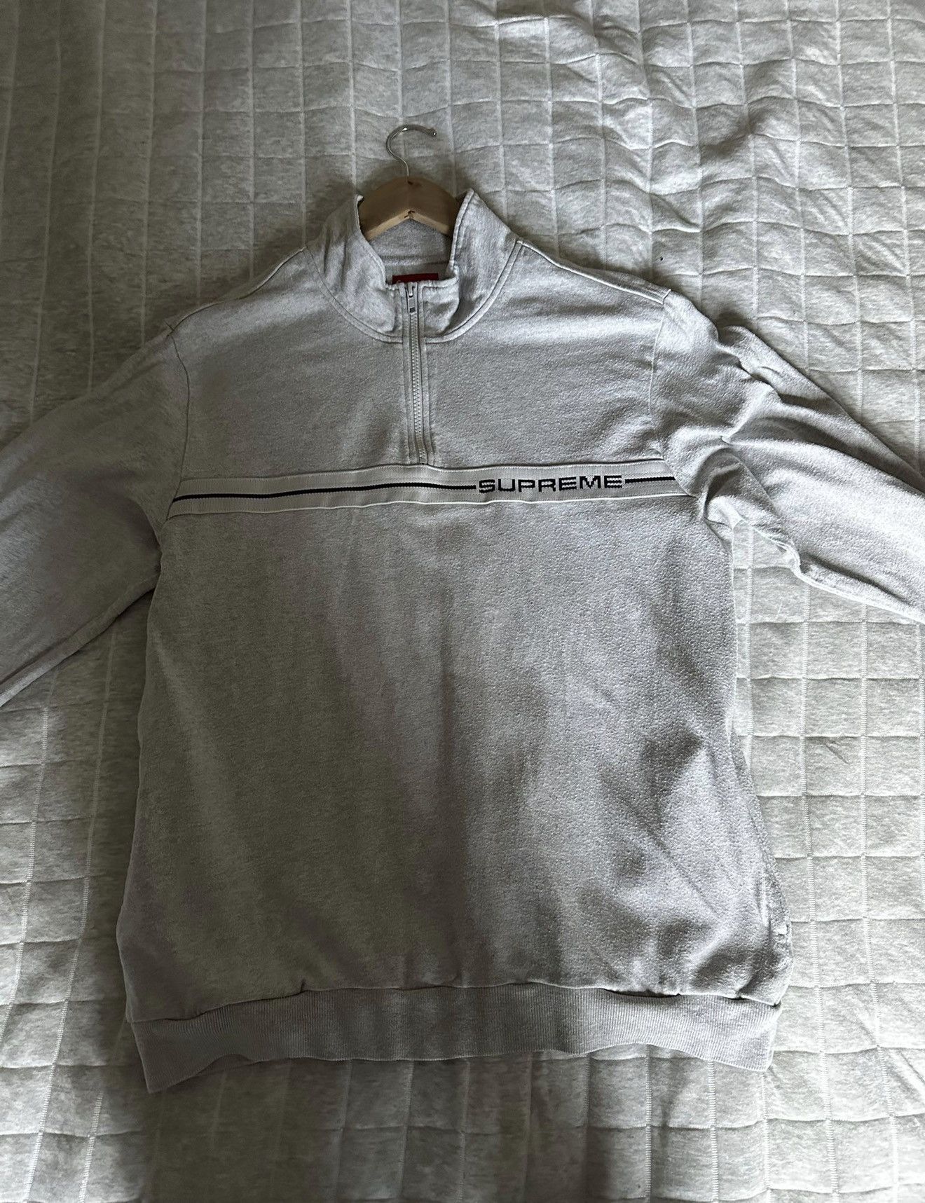 Supreme SS16 Bar Logo Half Zip Ash Gray | Grailed