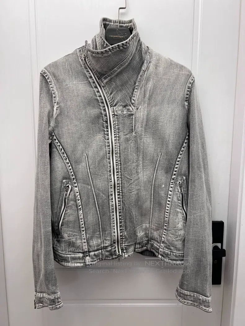 Julius Julius Water-washed distressed stand-up collar biker denim Size US XL / EU 56 / 4 - 1 Thumbnail