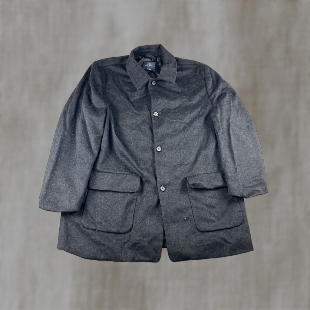 Brooks Brothers VINTAGE Brooks Brothers 346 Coat Mens XL Gray Wool Single Breasted Overcoat Classic Size US XL / EU 56 / 4 - 1 Thumbnail