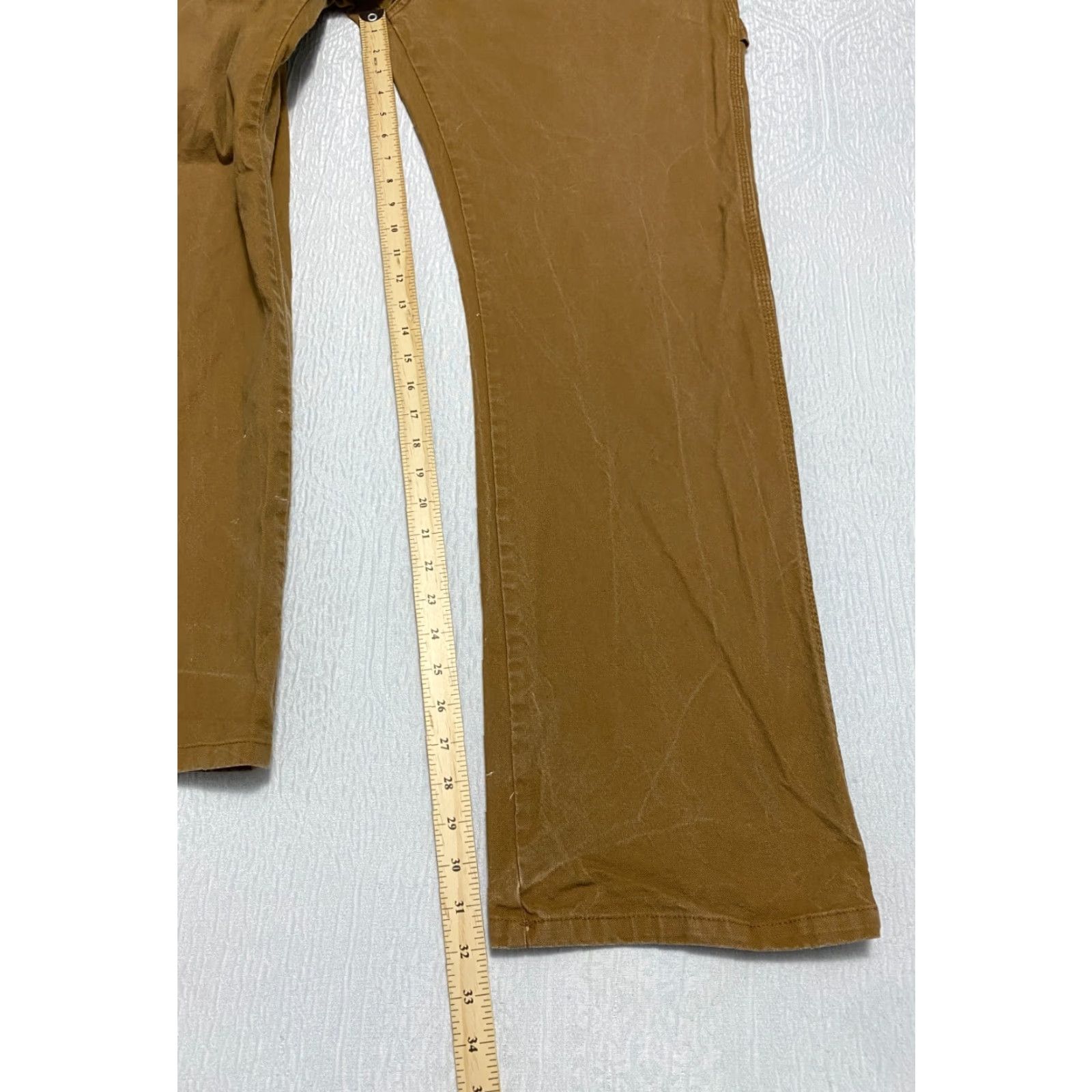 Dickies Dickies Carpenter Work Pants Men's 36x32 Brown Canvas Cotton Spandex Regular Straight Pockets Workplace Utility Jeans Size US 36 / EU 52 - 5 Thumbnail