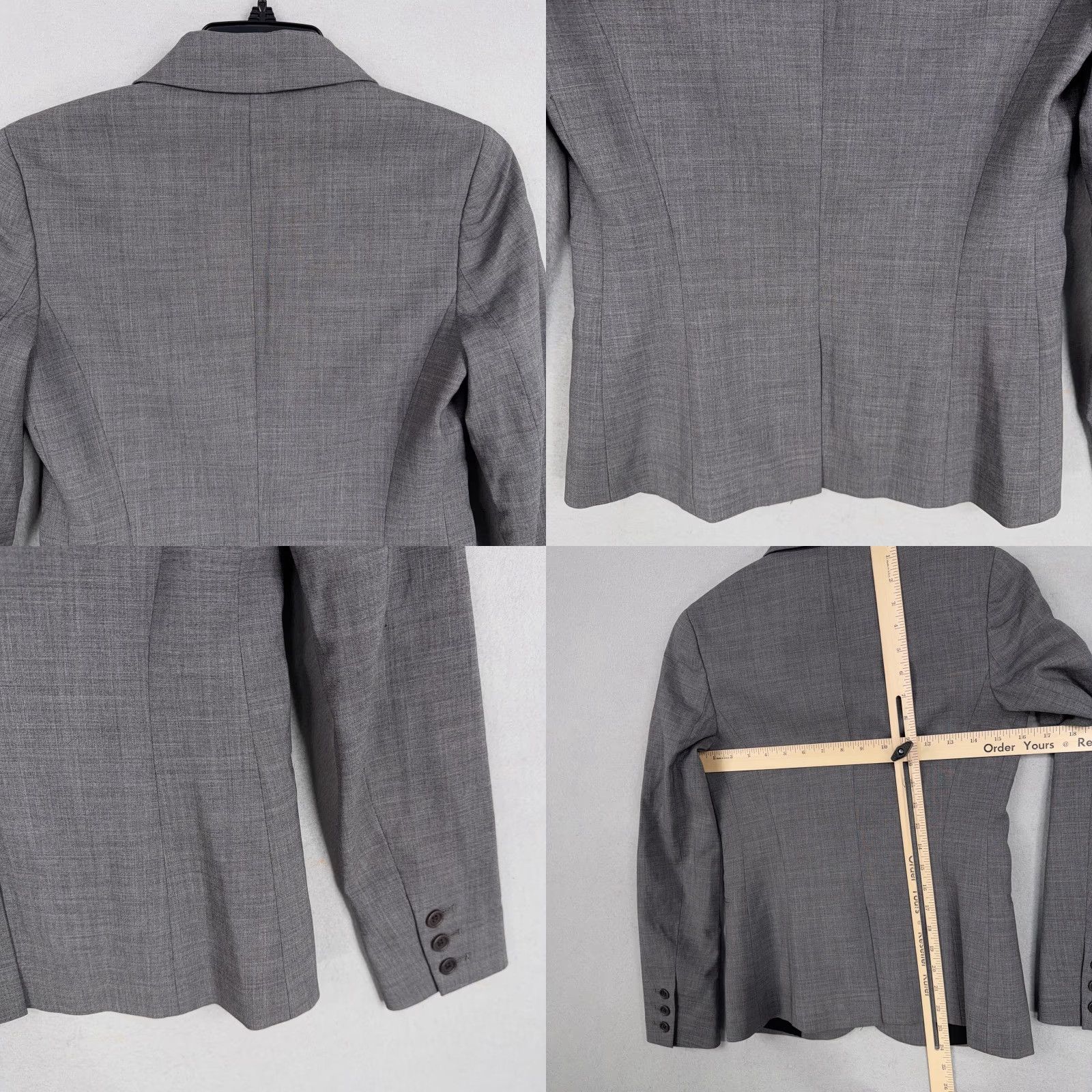 Theory Theory Blazer Womens 2 Gray Wool Blended Lined Notch Two-Button Front Jacket Office Career XS-XL Size XS / US 0-2 / IT 36-38 - 8 Thumbnail