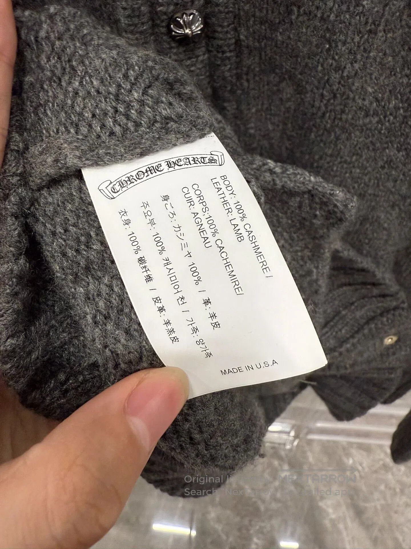 Chrome Hearts Chrome Hearts CH Logo Gray Cashmere Cardigan. Size US L / EU 52-54 / 3 - 5 Thumbnail