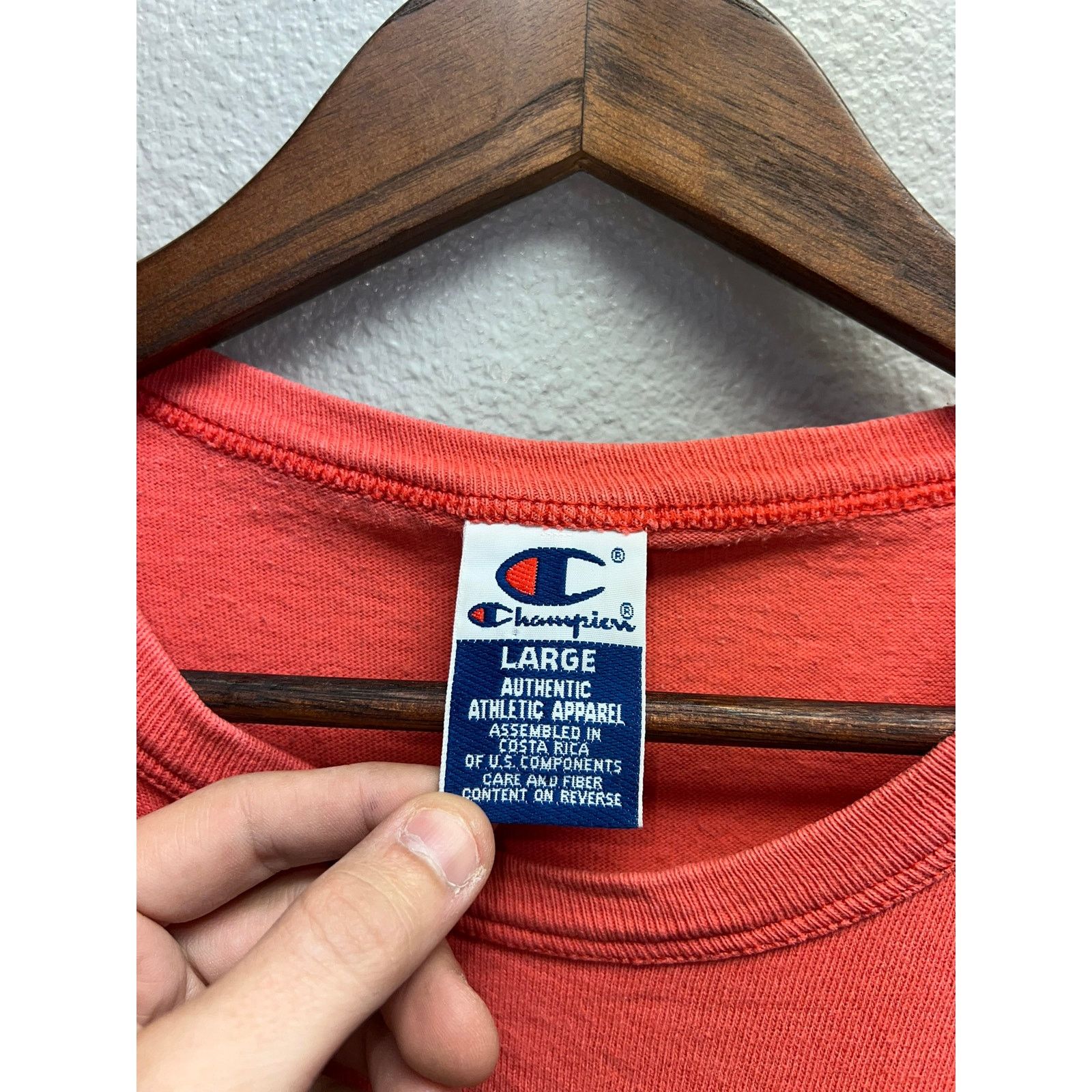 Champion Vintage Champion Essential Shirt Logo peach Pink Tee VTG L Size US L / EU 52-54 / 3 - 5 Thumbnail