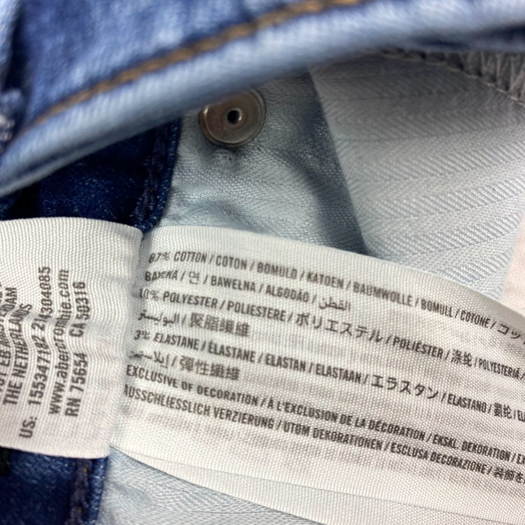 Abercrombie & Fitch Abercrombie & Fitch Simone High Rise Super Skinny Jeans Distressed Blue 27 Long Size 27" / US 4 / IT 40 - 4 Thumbnail
