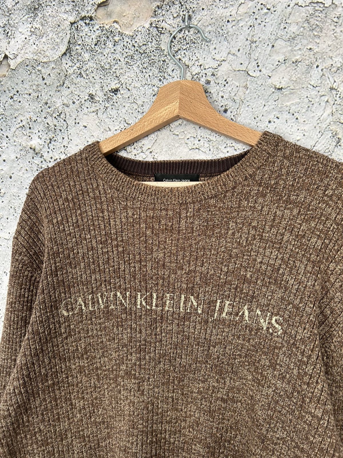 Calvin Klein Vintage Calvin Klein Jeans Brown Stripe Knit Sweater 90s Size US L / EU 52-54 / 3 - 3 Thumbnail