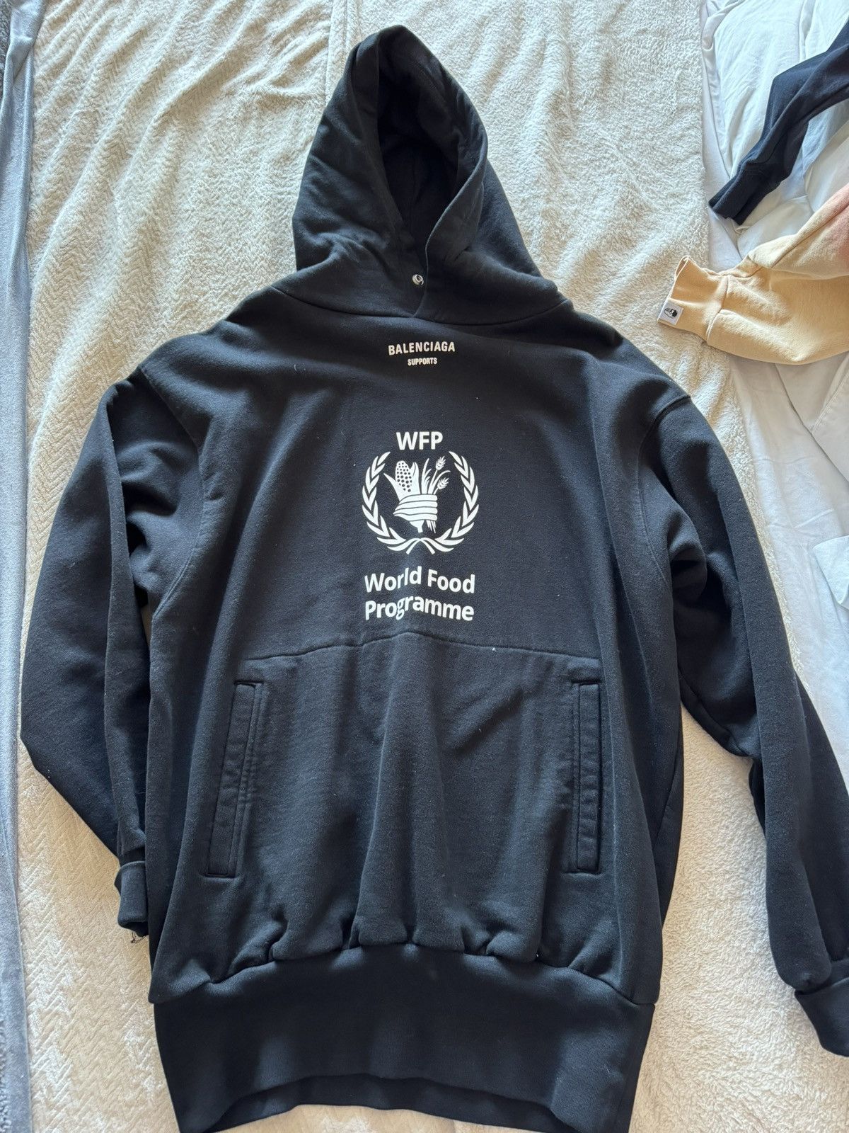 image of Balenciaga Wfp Hoodie in Black, Men's (Size XL)