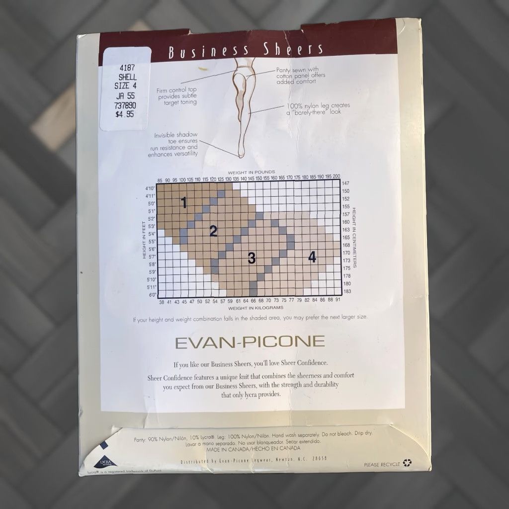 Evan Picone VINTAGE Evan-Picone Business Sheers Pantyhose Shell Size 4 Control Top Nylon Women Size S / US 4 / IT 40 - 1 Thumbnail