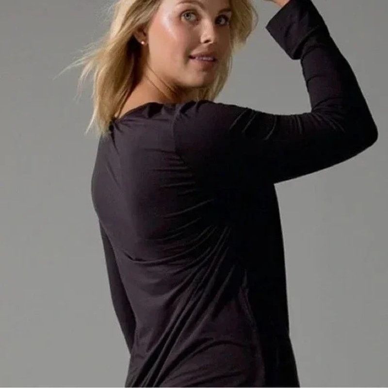 Other Soma Womens Top Sz M Black Scoop Neck Rayon Spandex Solid Size M / US 6-8 / IT 42-44 - 1 Thumbnail
