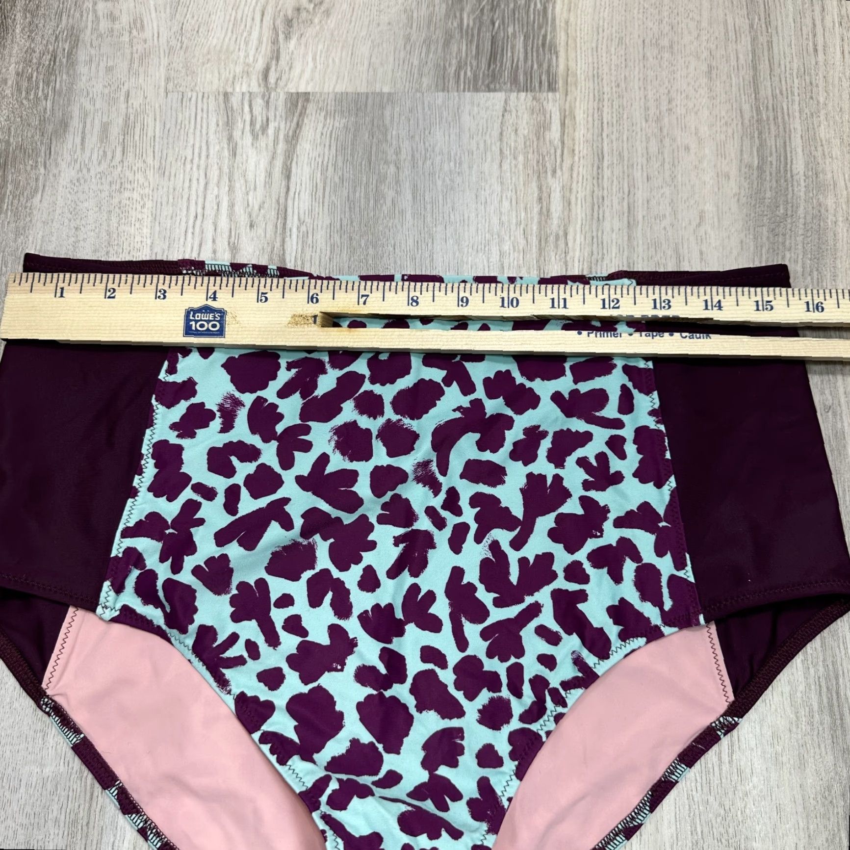 Tanya Taylor Tanya Taylor Swim Kaia Bikini Bottom High Waist Purple Blue 1X NWT Plus Size Womens Swimsuit Bottom Recycled Polyamide MSRP 15 Size 40" / US 18 - 2 Thumbnail