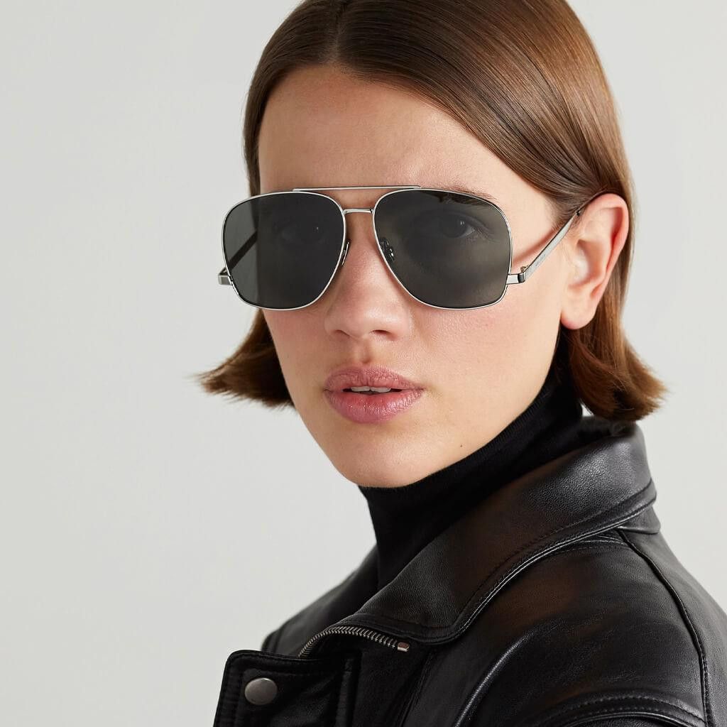 Saint Laurent Paris NEW SAINT LAURENT SUNGLASSES SL690 DUST 002 MEN SILVER EYEWE Size ONE SIZE - 2 Thumbnail