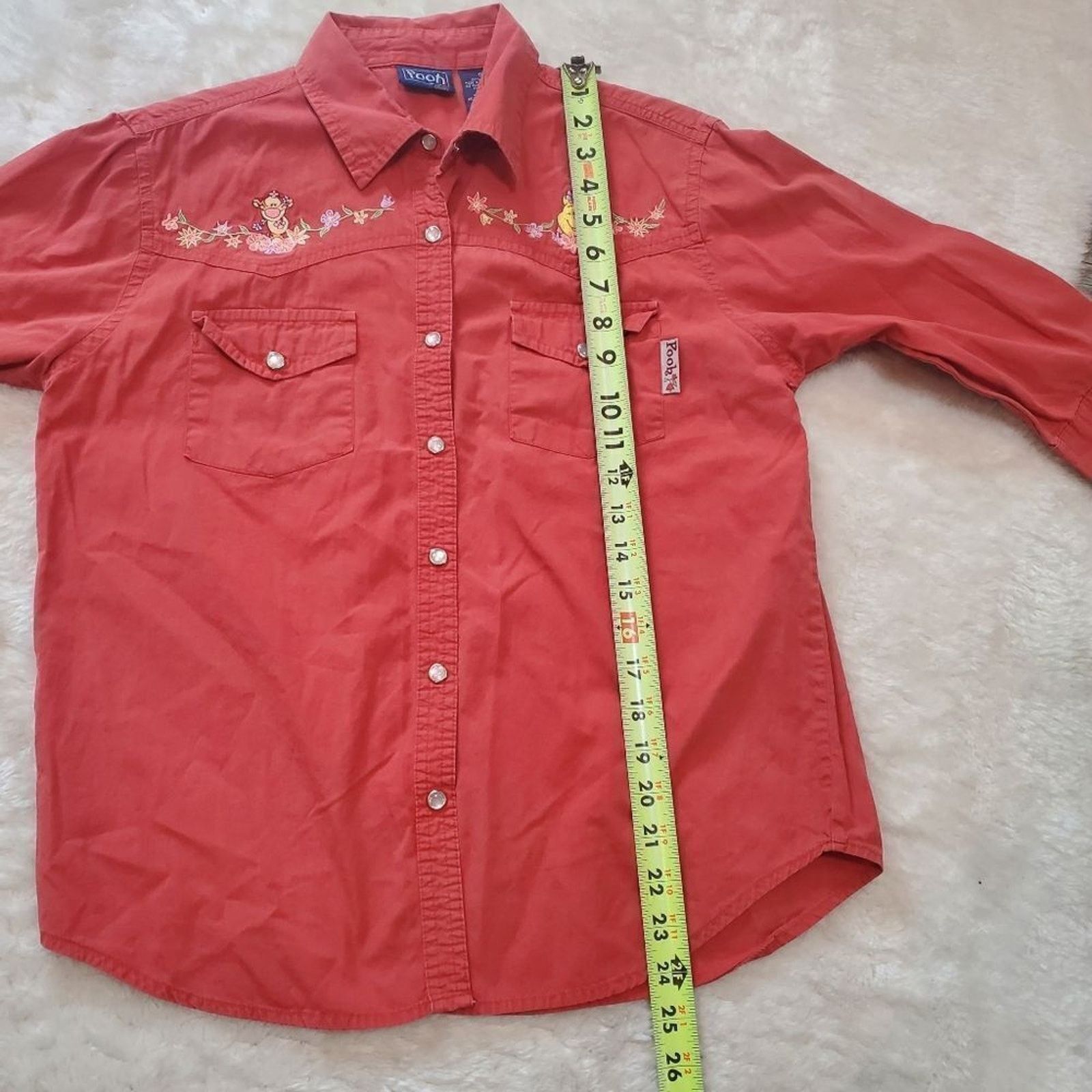 Disney Disney Winnie the Pooh Red-Orange Snap-Button Blouse, Small Size S / US 4 / IT 40 - 4 Thumbnail