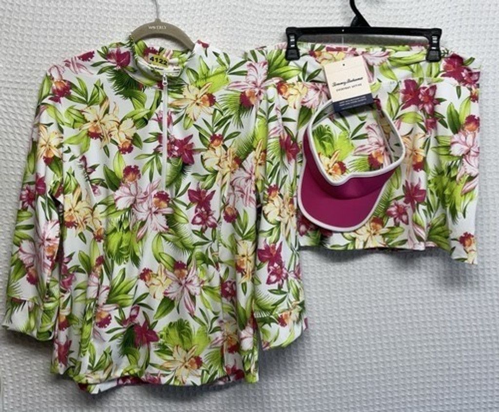 Tommy Bahama Tommy Bahama Everyday Active UPF 50+ Jacket/Skort/Visor XL Size 35" - 18 Thumbnail
