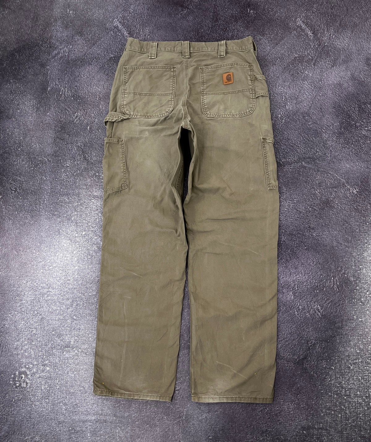 Pre-owned Carhartt X Vintage 90's Carhartt Y2k Painted Work Baggy Pants Jeans In Brown