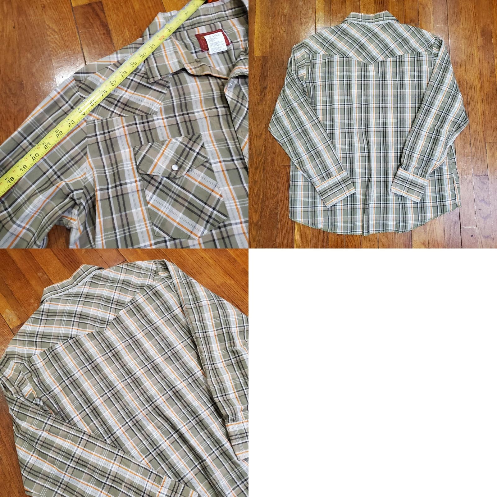 Vintage Rustler Shirt Mens XL Green Plaid Western Pearl Snap Long Tails Cowboy Size US XL / EU 56 / 4 - 8 Thumbnail