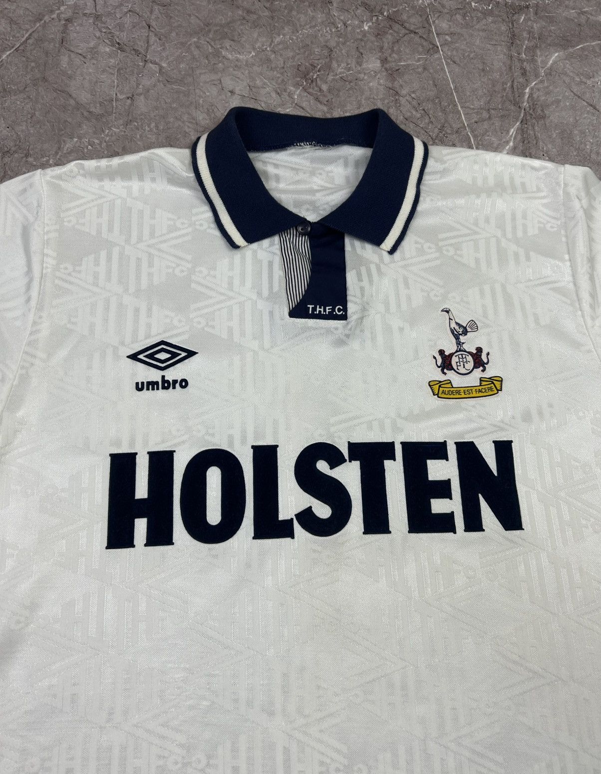 Umbro 1991-93 Tottenham Hotspur Umbro Home Jersey Shirt Mens Size US L / EU 52-54 / 3 - 13 Thumbnail