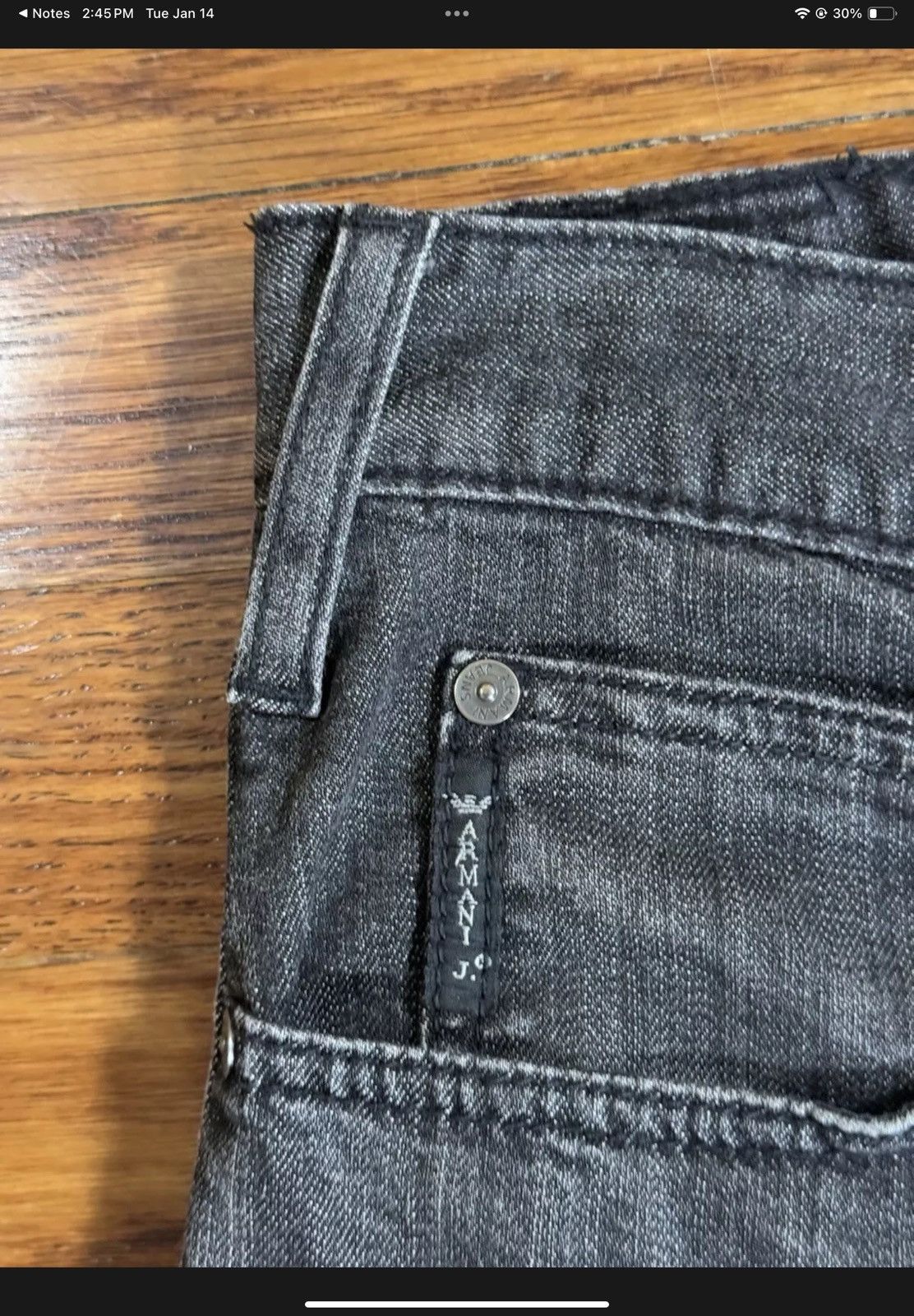 Armani Armani Jeans Men Black Straight Leg 31x31 Size US 31 - 6 Thumbnail