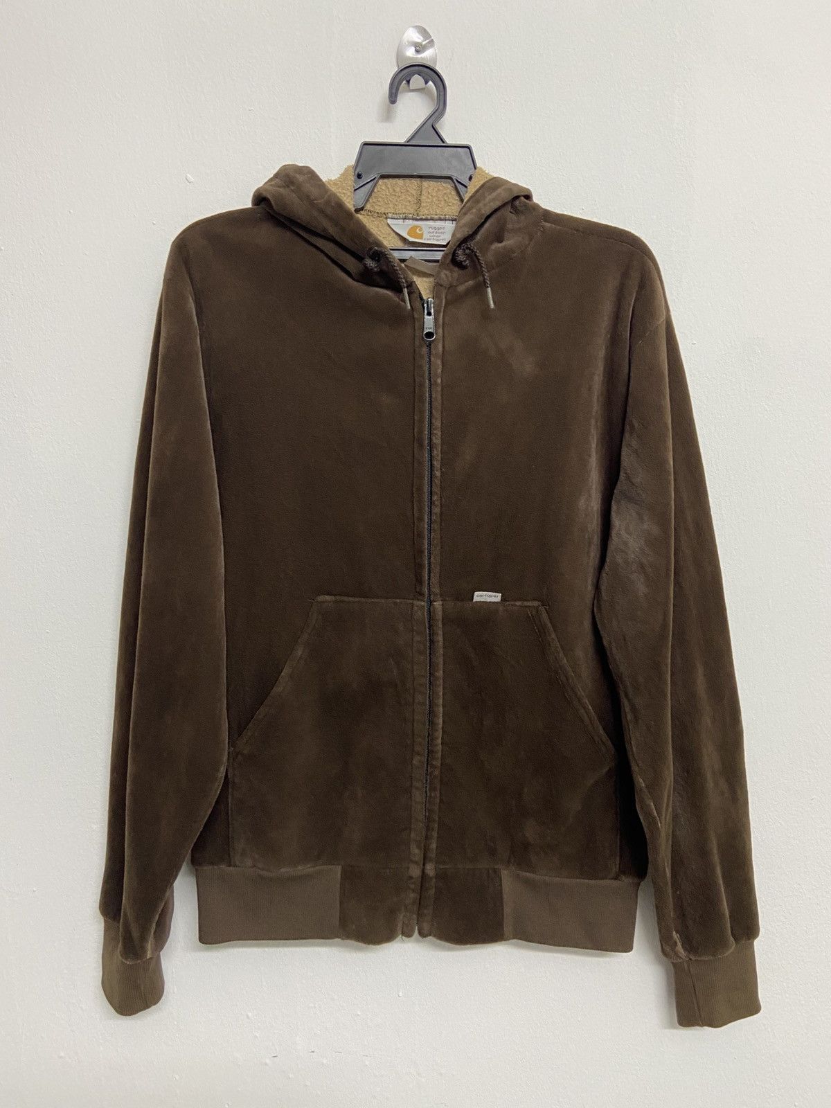Carhartt Vintage 90s Carhartt Fleece Faux Fur Zip Up Hoodie jacket Size US M / EU 48-50 / 2 - 1 Thumbnail