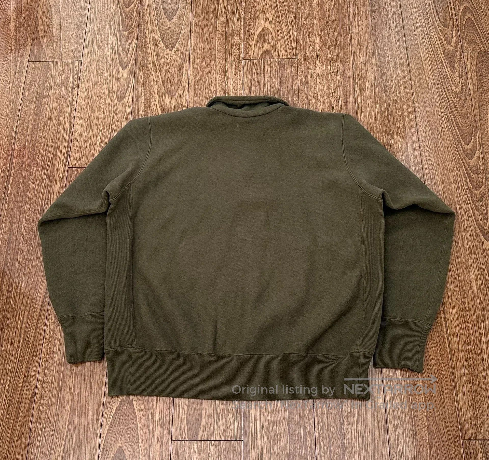 A.PRESSE vintage half zip sweatshirt in olive green. Size US S / EU 44-46 / 1 - 2 Thumbnail