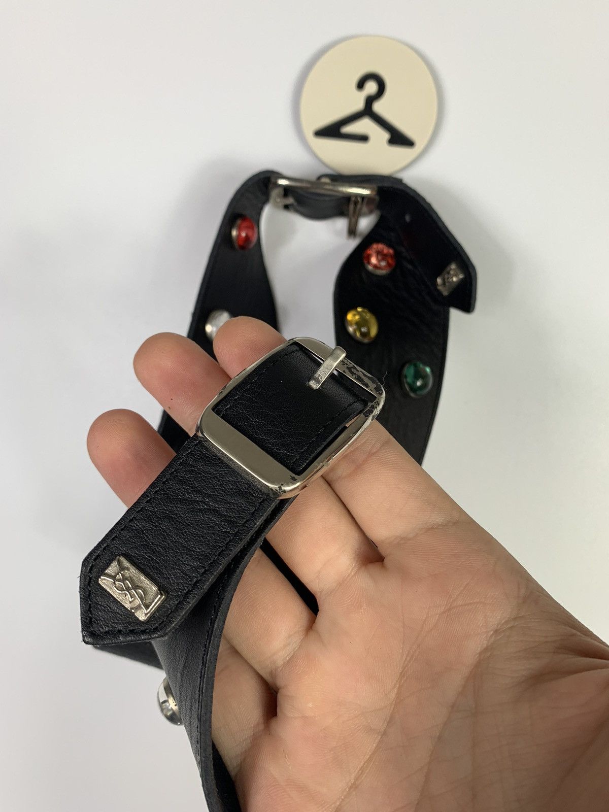 Yves Saint Laurent Vintage Yves Saint Laurent Leather 90s jewelled belt Size ONE SIZE - 4 Thumbnail