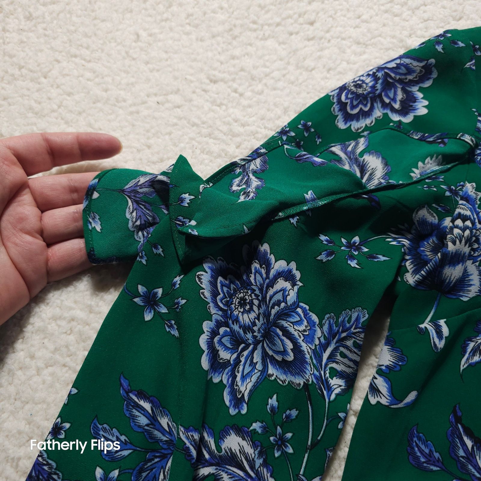Ralph Lauren Lauren Ralph Lauren Green Blue Floral Ruffle Blouse M Size M / US 6-8 / IT 42-44 - 7 Thumbnail