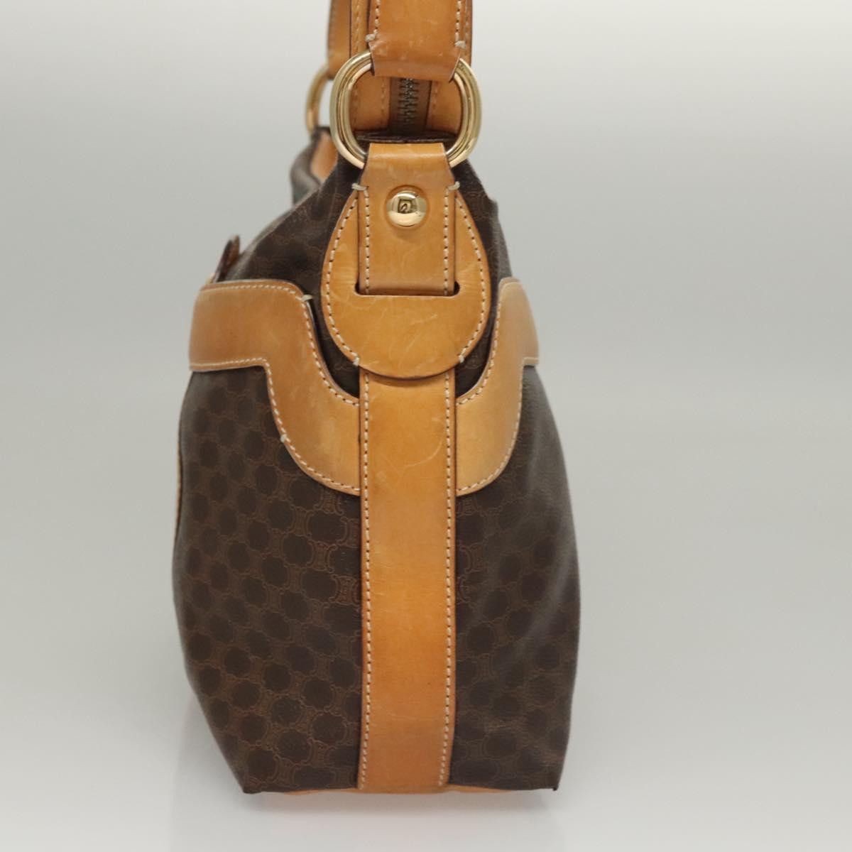 Celine CELINE Macadam Canvas Shoulder Bag Pvc Leather Brown Gold Size ONE SIZE - 4 Thumbnail